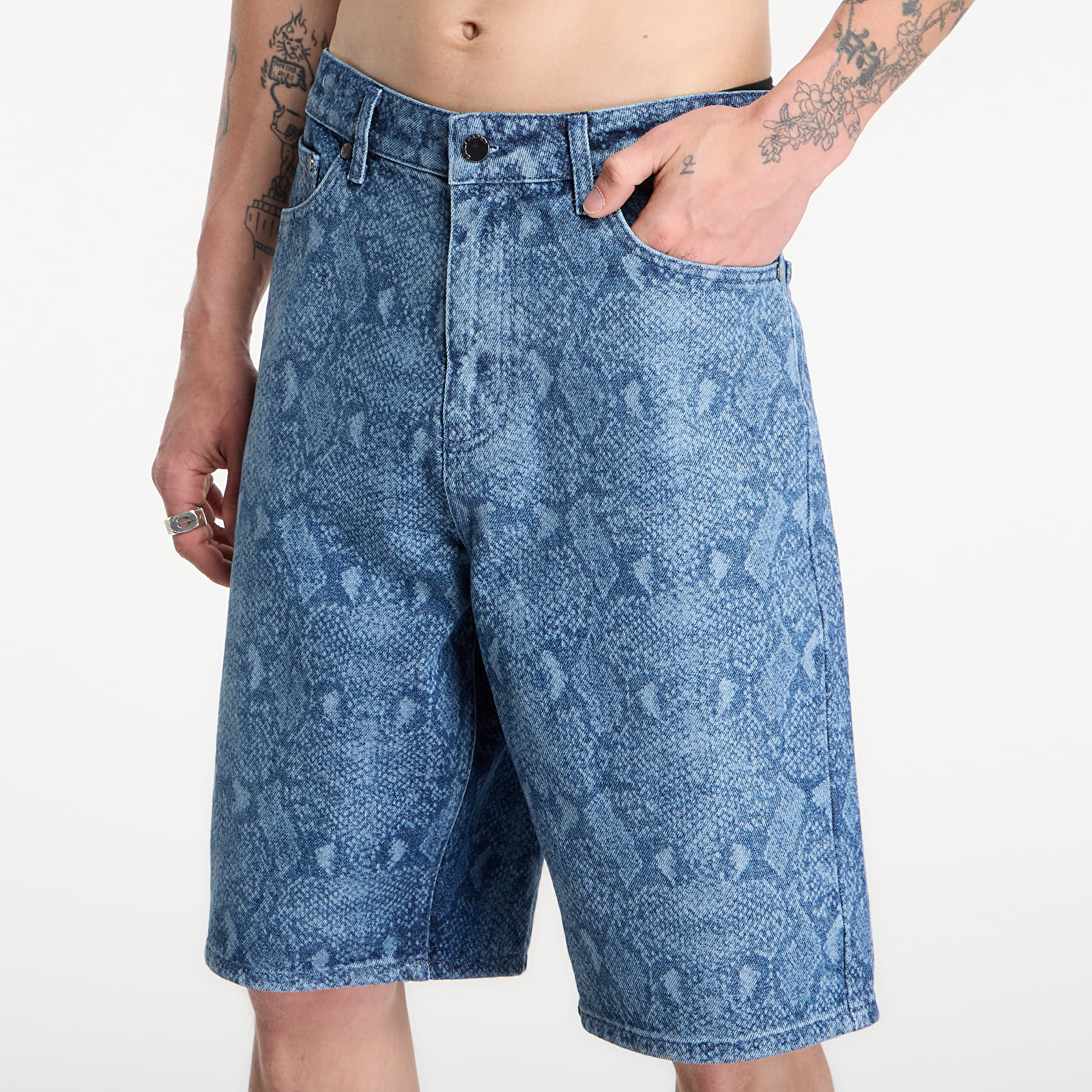 Kratke hlače Daily Paper Snake Laser Denim Shorts Blue