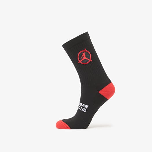 Calcetines Jordan Flight Club Cushioned Crew Socks Black/ University Red/ University Red
