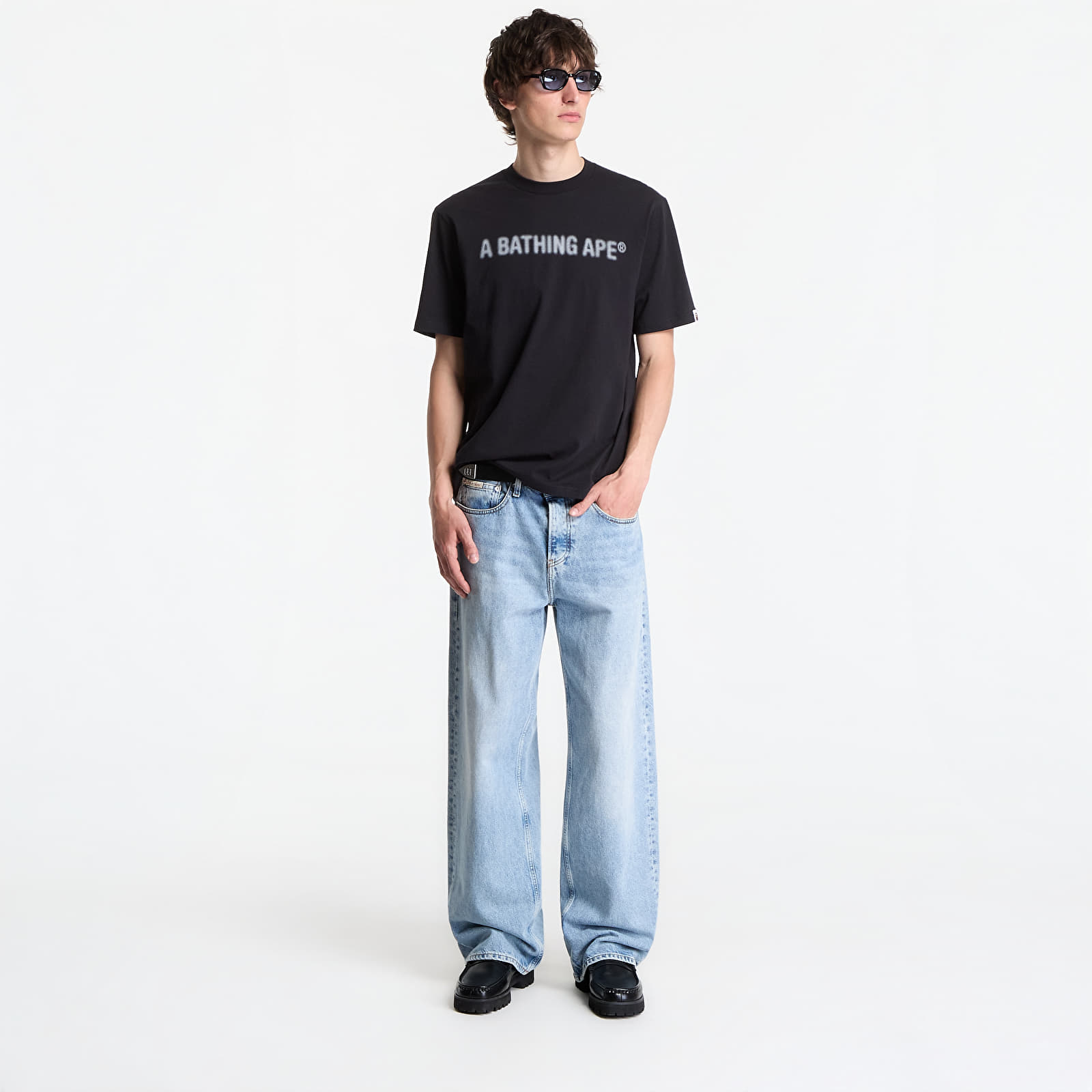T-Shirts A BATHING APE Heavy Wash Bathing Ape Shrunk Fit Tee UNISEX Black