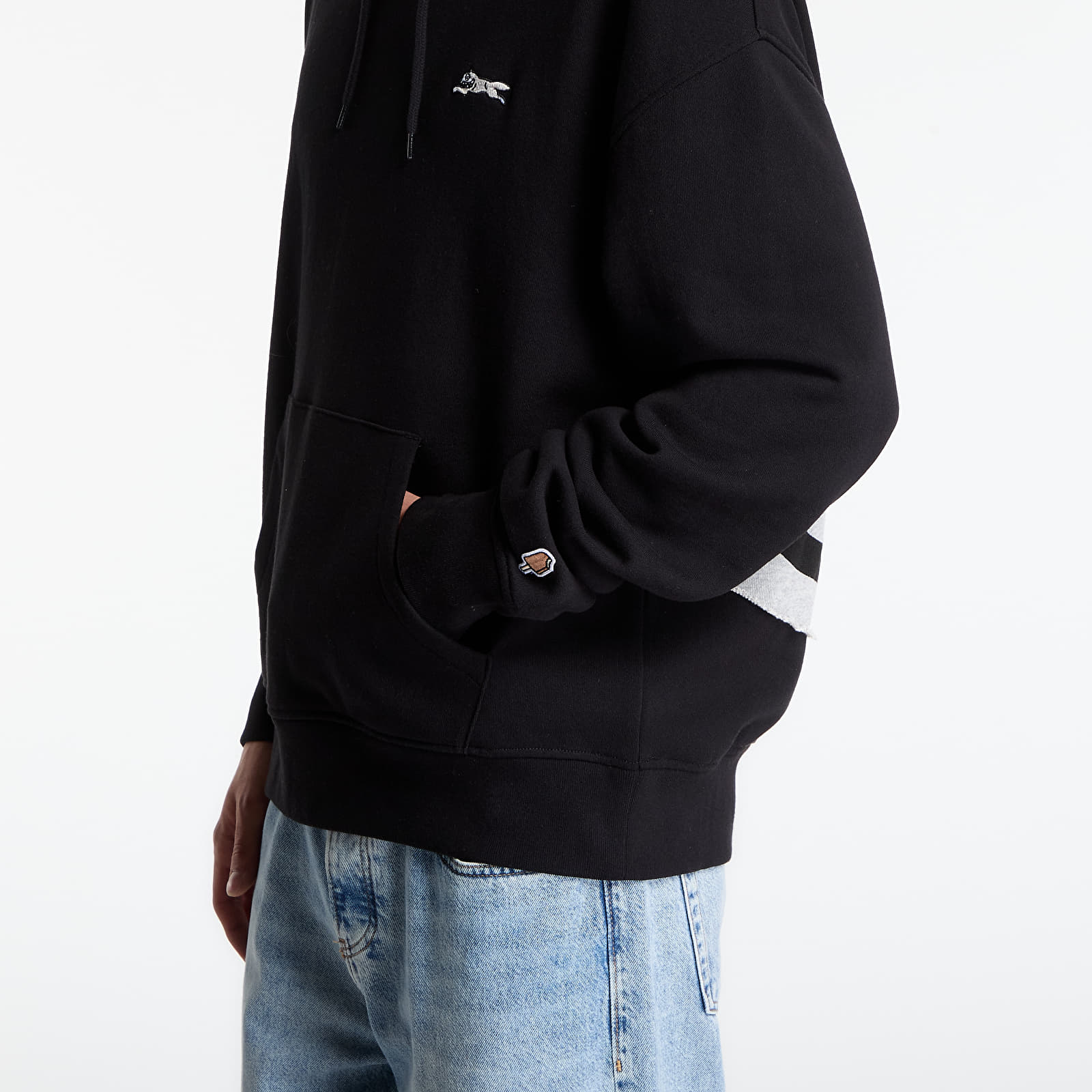 Džemperiai su gobtuvais ir džemperiai Billionaire Boys Club Icecream Applique Jumbo Running Dog Popover Hood Black