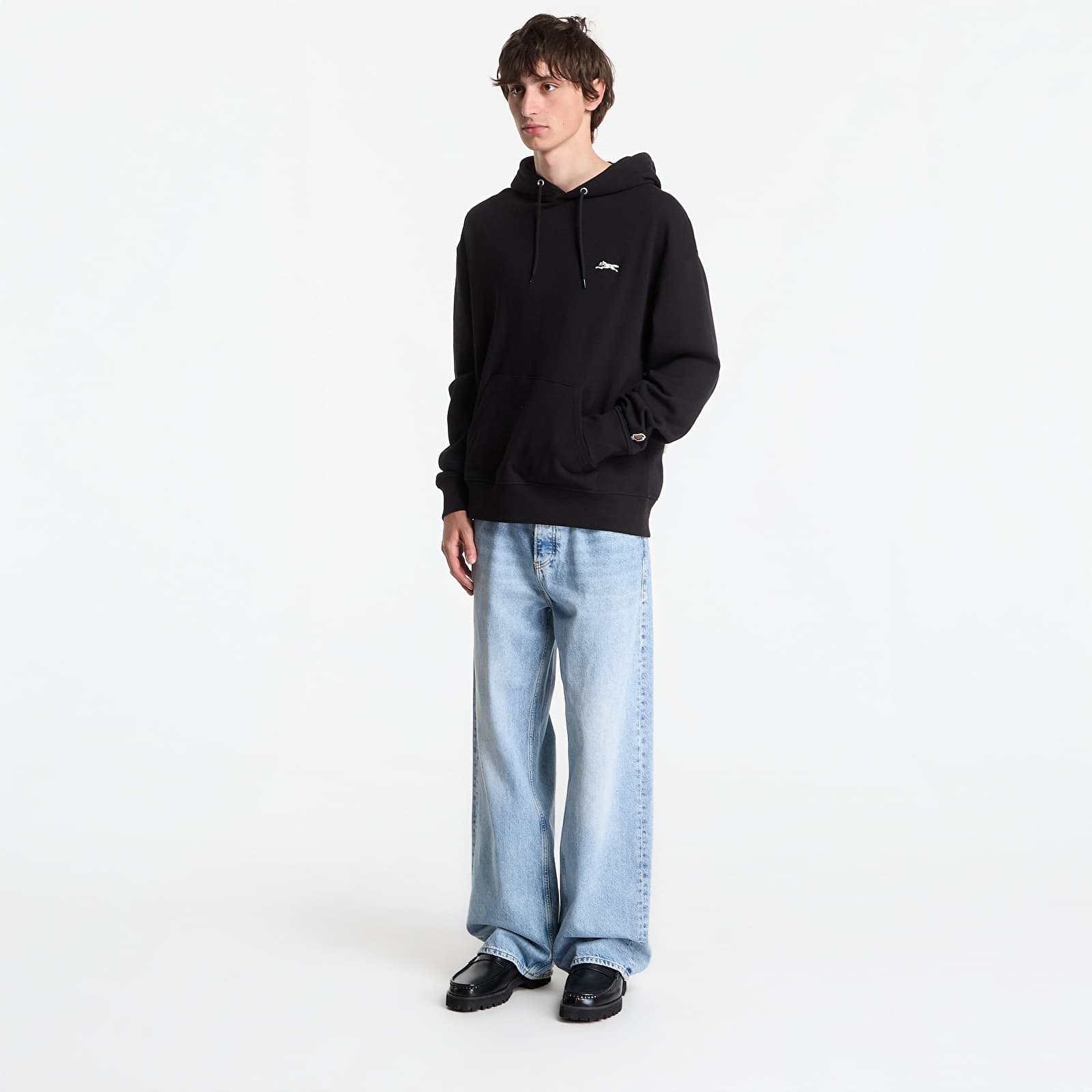 Džemperiai su gobtuvais ir džemperiai Billionaire Boys Club Icecream Applique Jumbo Running Dog Popover Hood Black