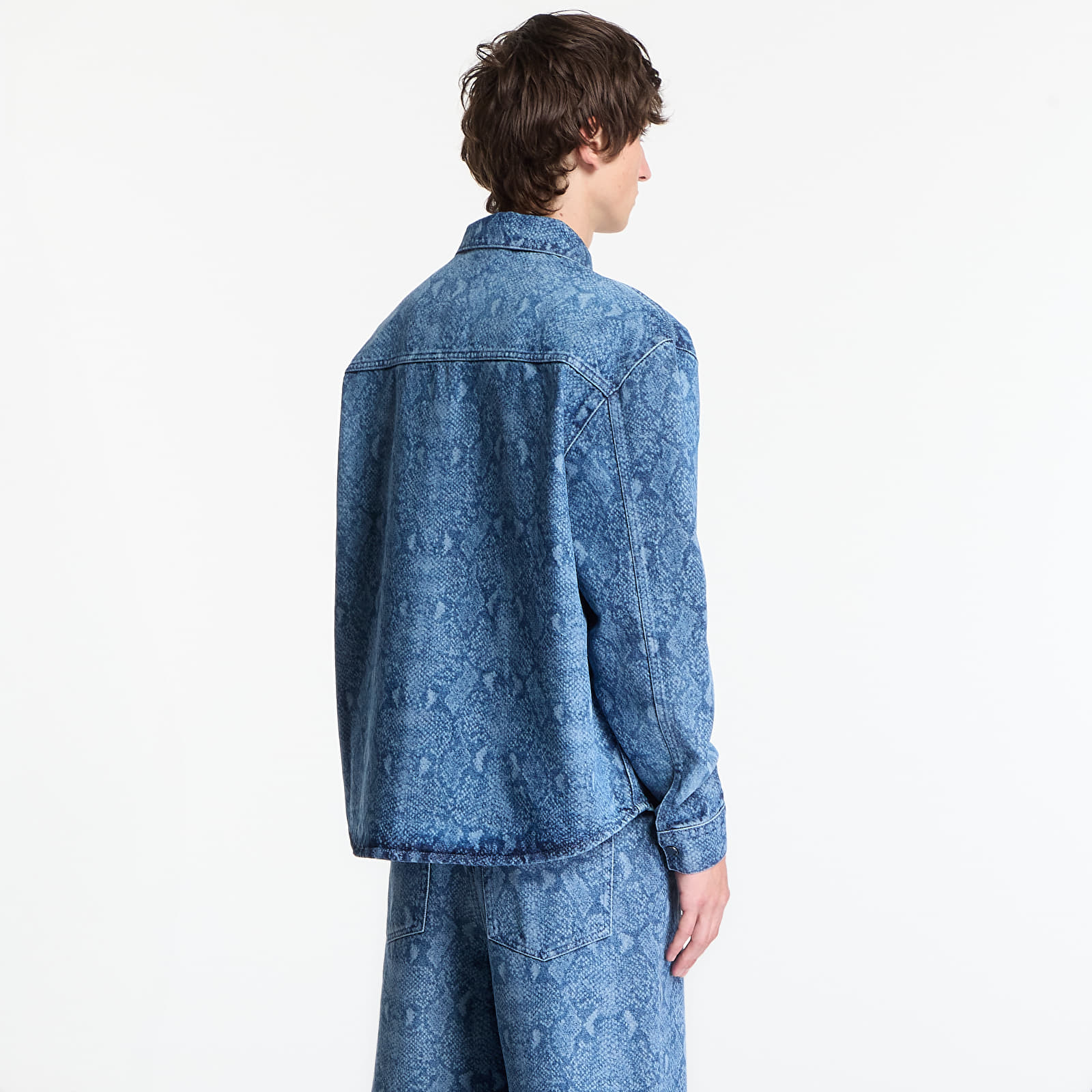 Košile Daily Paper Snake Laser Rahul Denim Shirt Blue