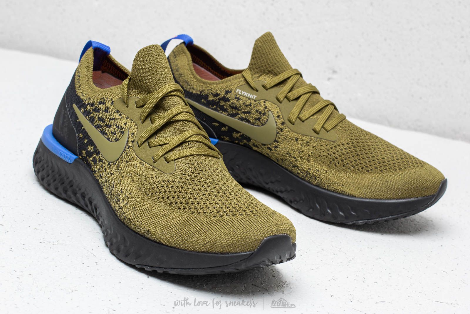 Panske tenisky a boty Nike Epic React Flyknit Olive Flak Olive Flak Black Footshop