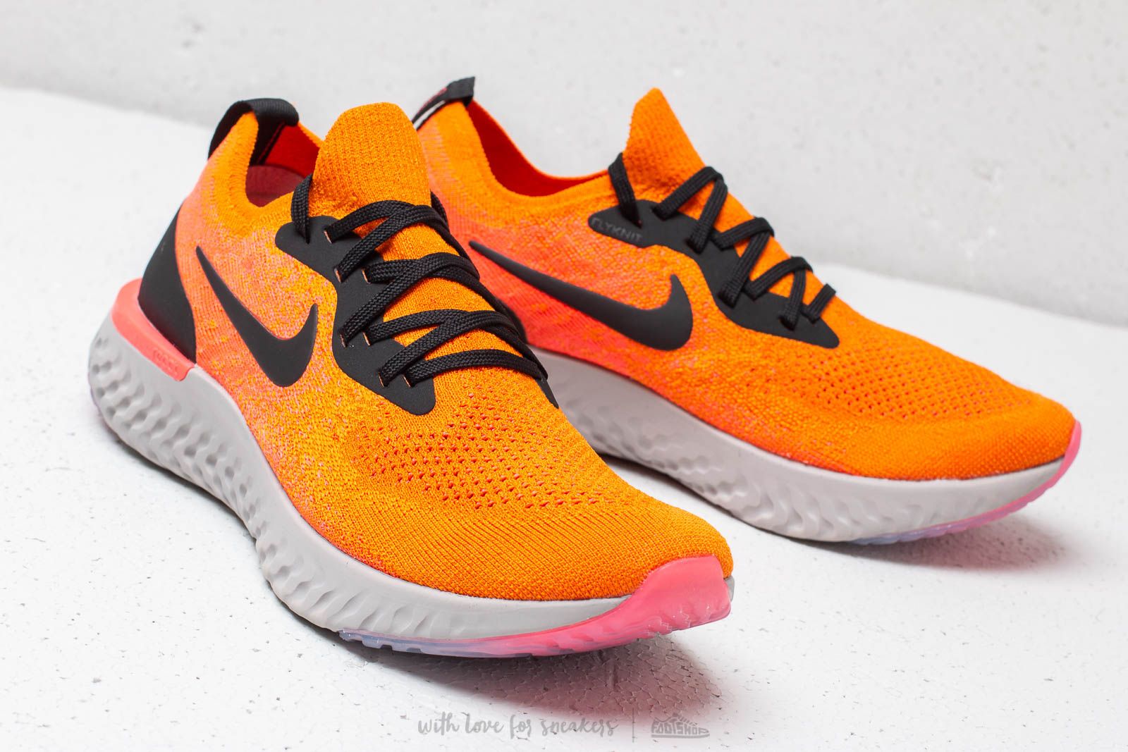 Men s shoes Nike Epic React Flyknit Copper Flash Black Footshop