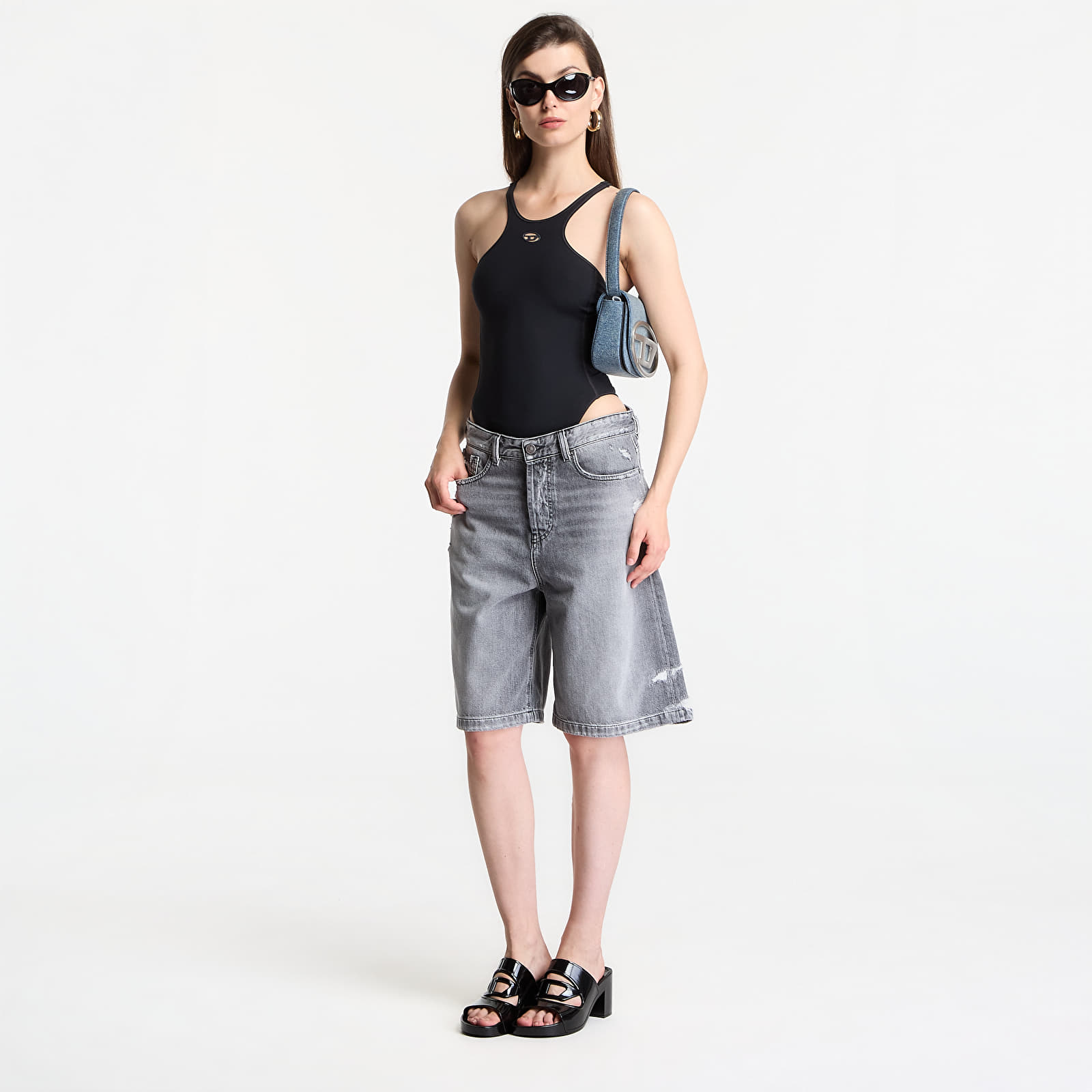 Women's shorts Diesel De-Sire-Short Shorts Black/ Blue