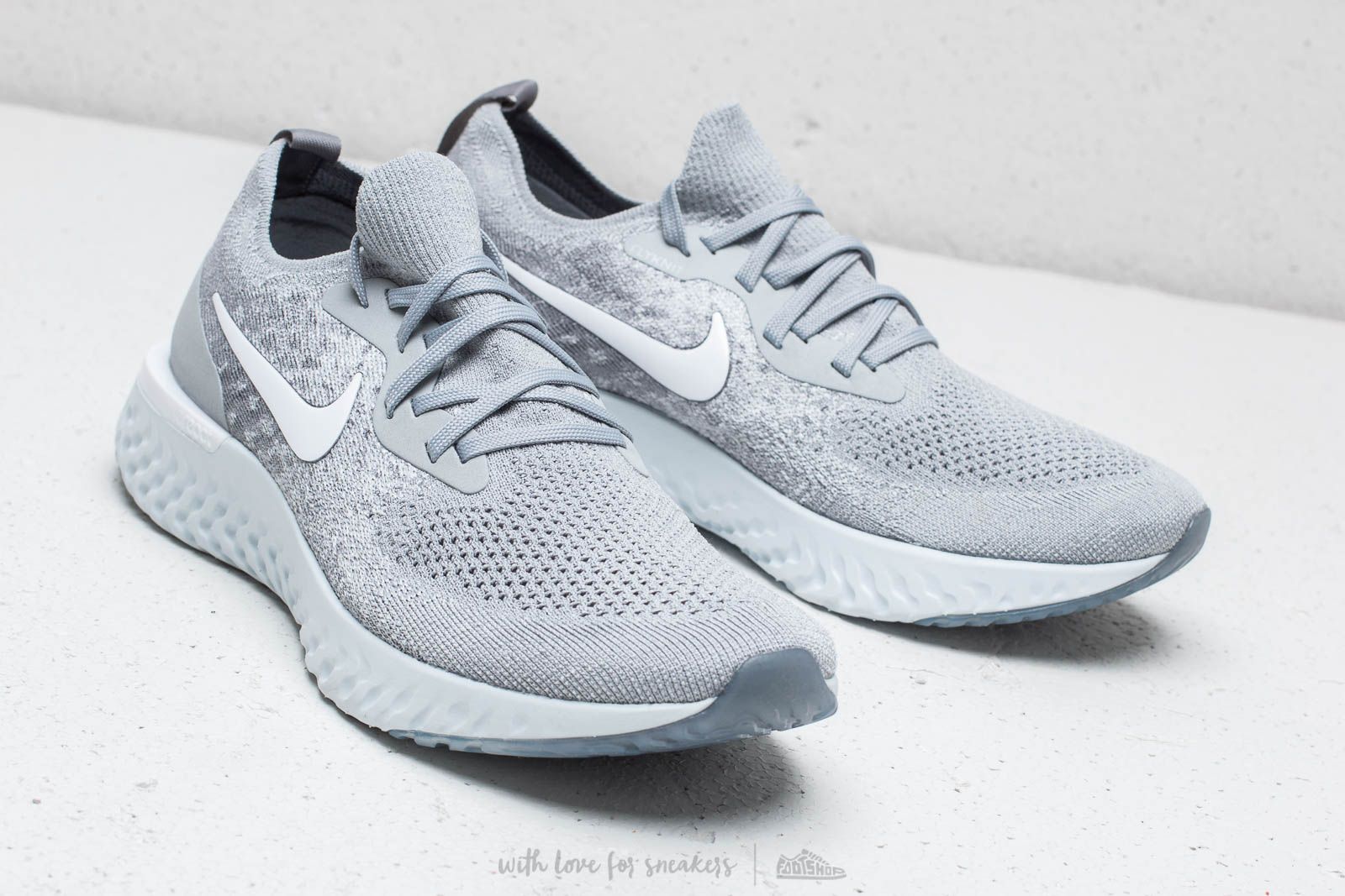 Men s shoes Nike Epic React Flyknit Wolf Grey White Cool Grey Footshop