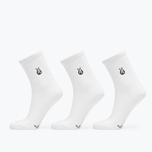 Nogavice Playboy x FTSHP Socks 3 Pack White/ White/ White