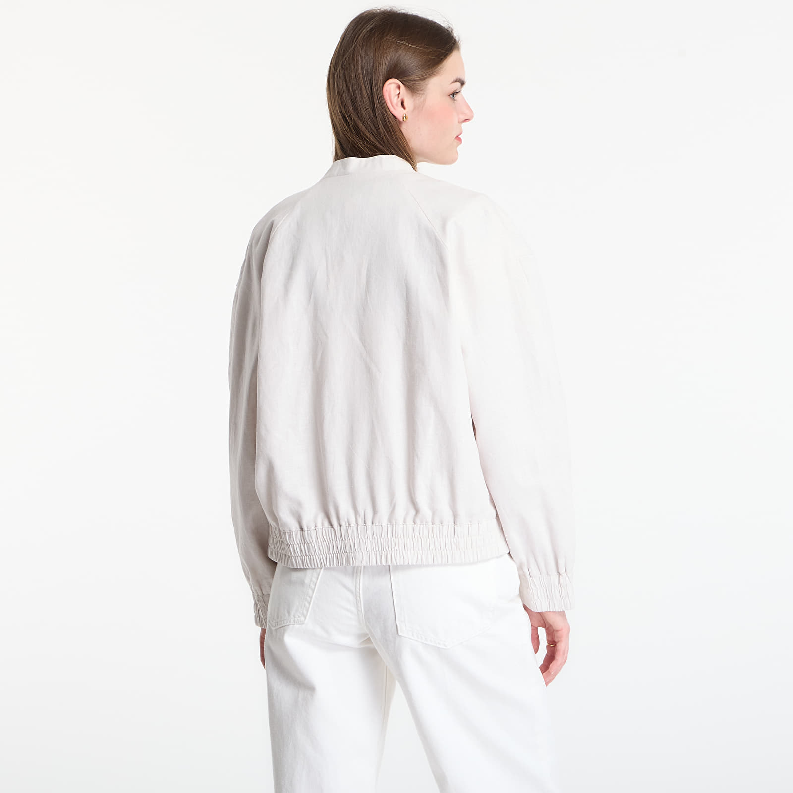 Sieviešu vestes Calvin Klein Linen Bomber Jacket White Sand