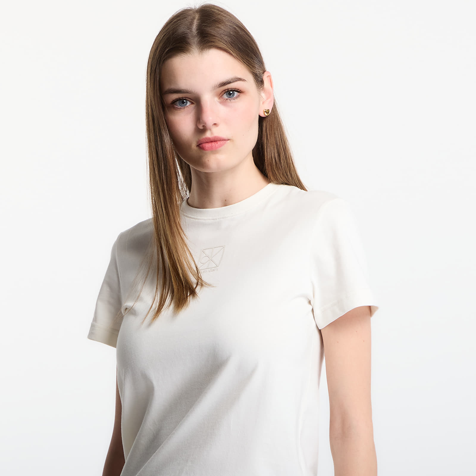 Women's T-shirts Calvin Klein Ss 20S Jersey Emblem Crew Tee Tofu