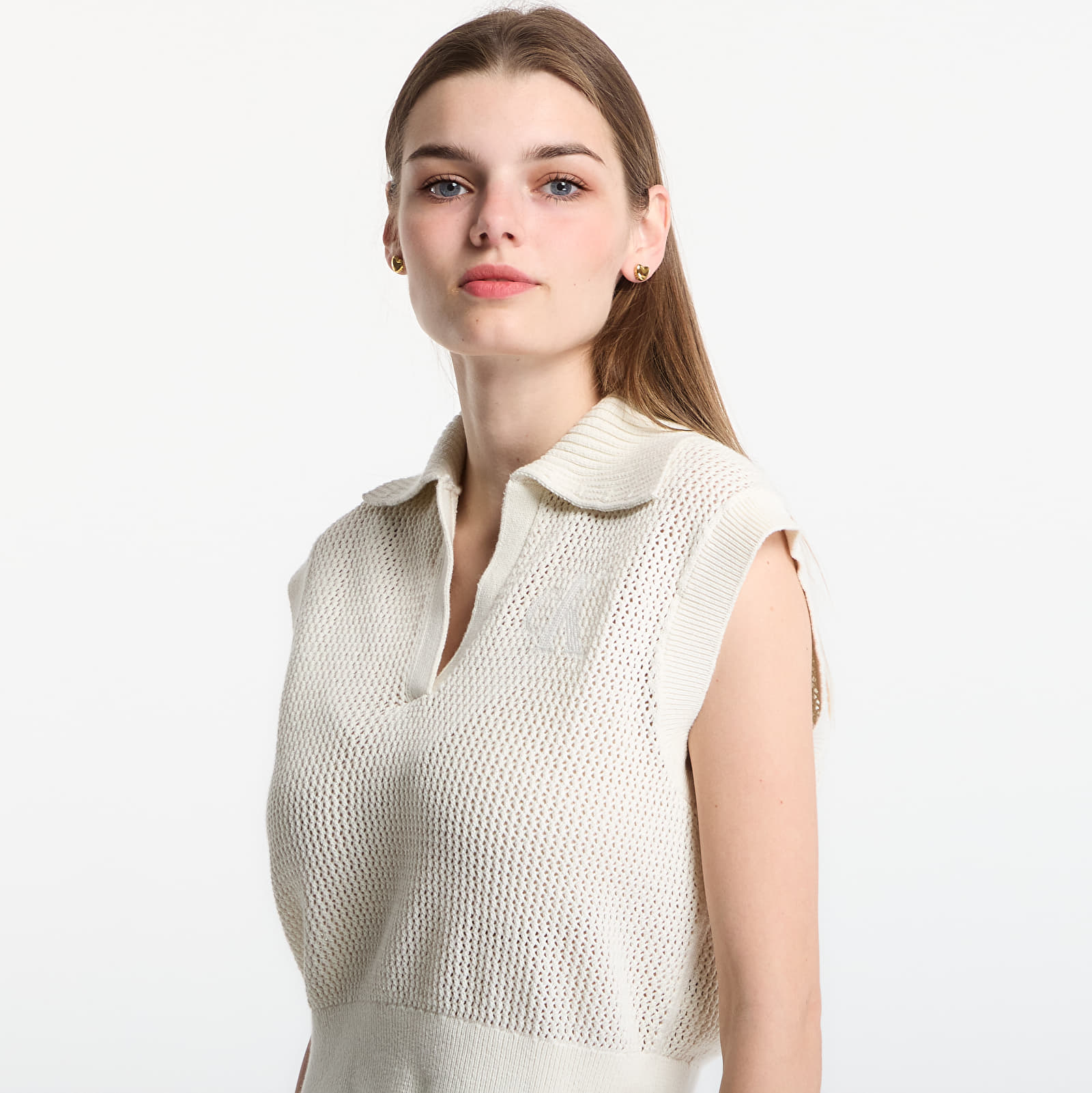 Sieviešu vestes Calvin Klein Jeans Crochet Cropped Vest Tofu