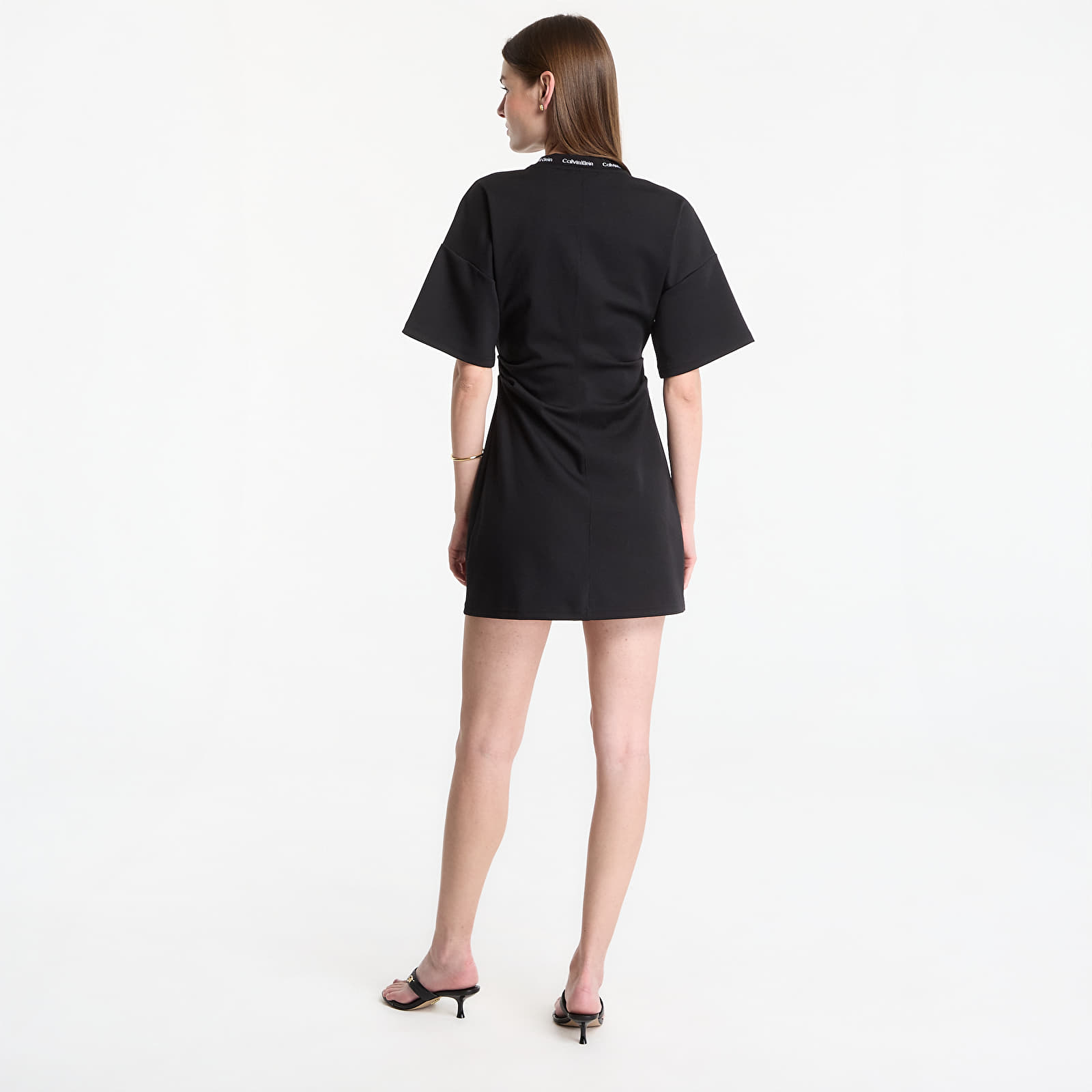 Women's dresses Calvin Klein Jeans Ss Logo Rib Interlock T-Shirt Dress Black