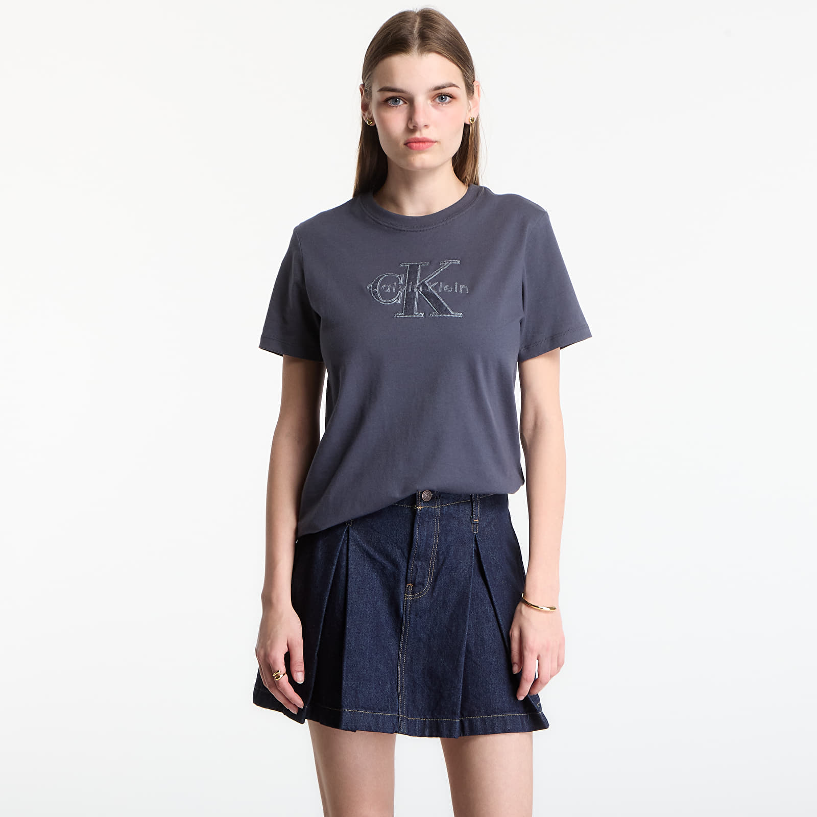 T-shirts femme Calvin Klein Jeans Ss Baby Terry Hero Monologo Tee Ebony
