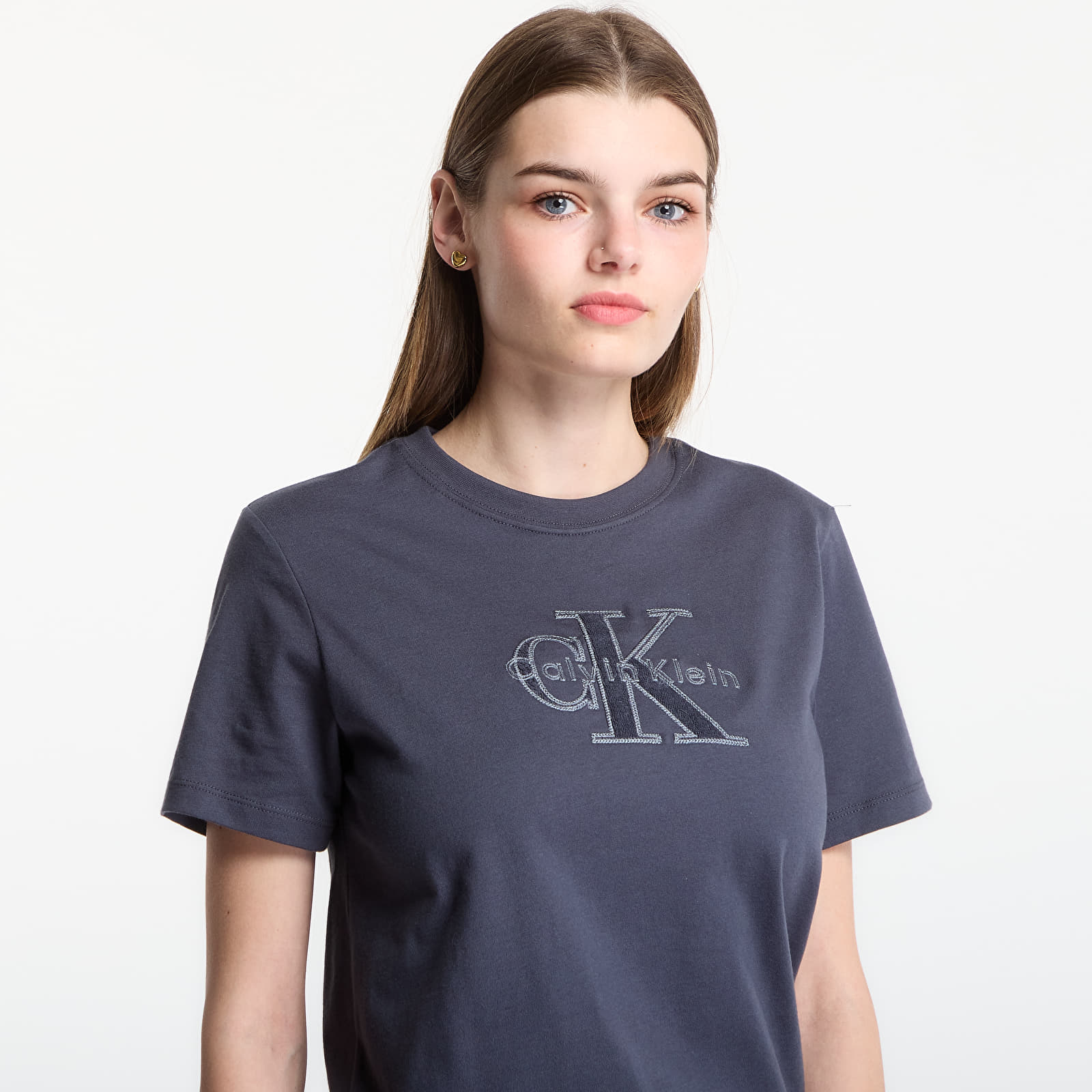 T-shirts femme Calvin Klein Jeans Ss Baby Terry Hero Monologo Tee Ebony