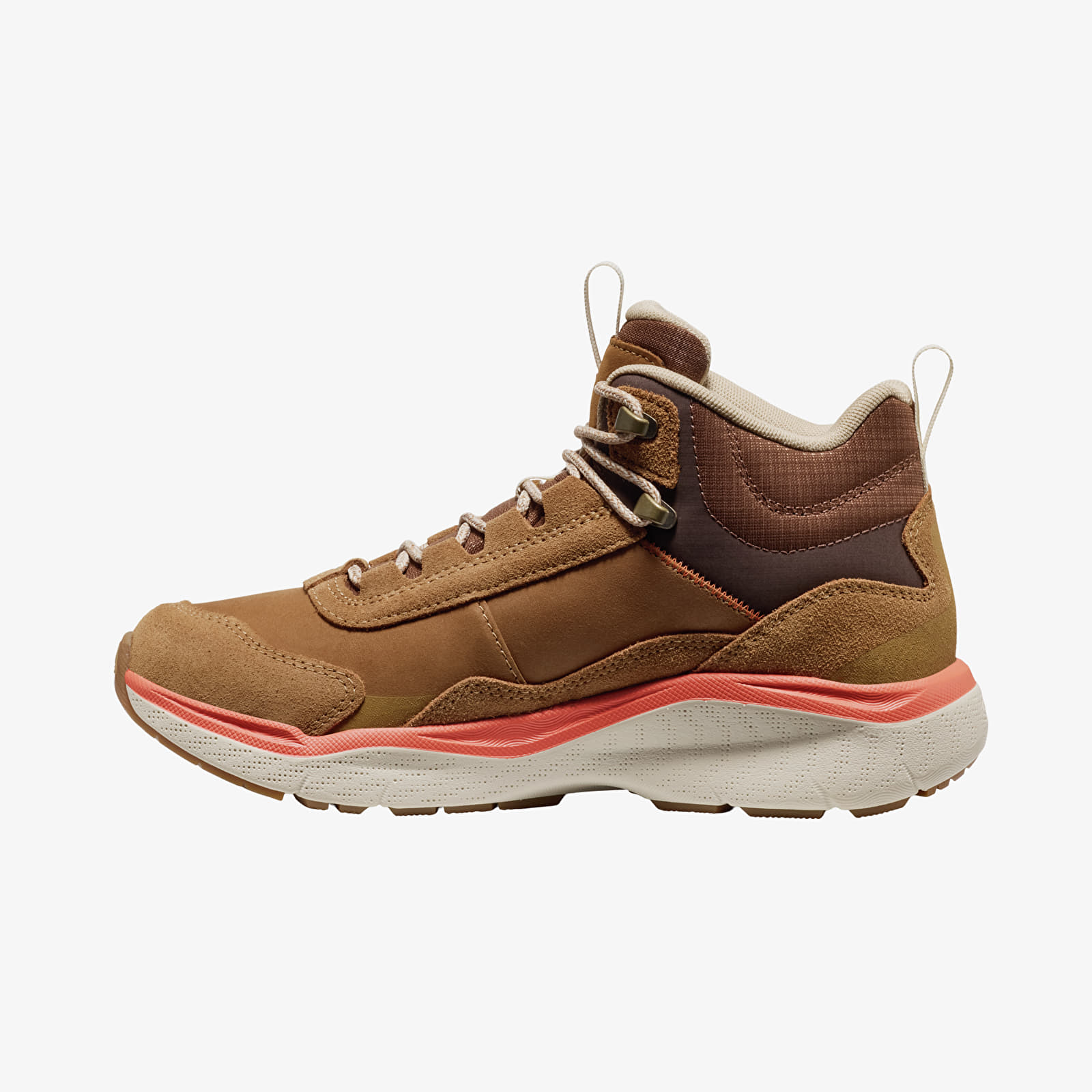 Damen Sneaker und Schuhe KEEN Leiki Leather Mid Wp Women Chipmunk/ Birch