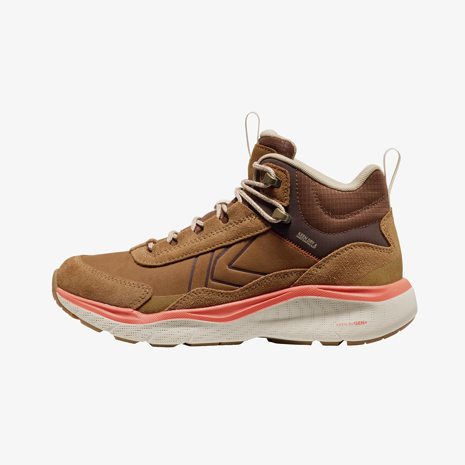 Damen Sneaker und Schuhe KEEN Leiki Leather Mid Wp Women Chipmunk/ Birch