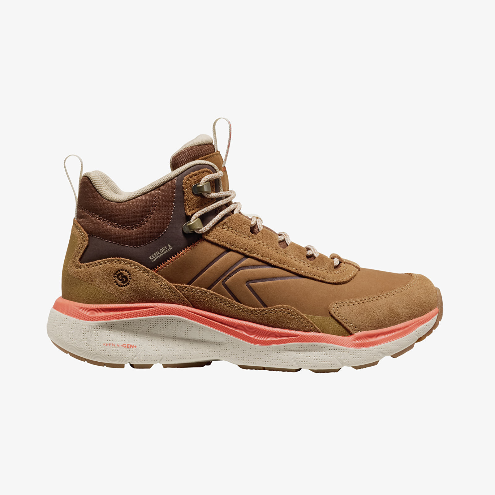 Damen Sneaker und Schuhe KEEN Leiki Leather Mid Wp Women Chipmunk/ Birch