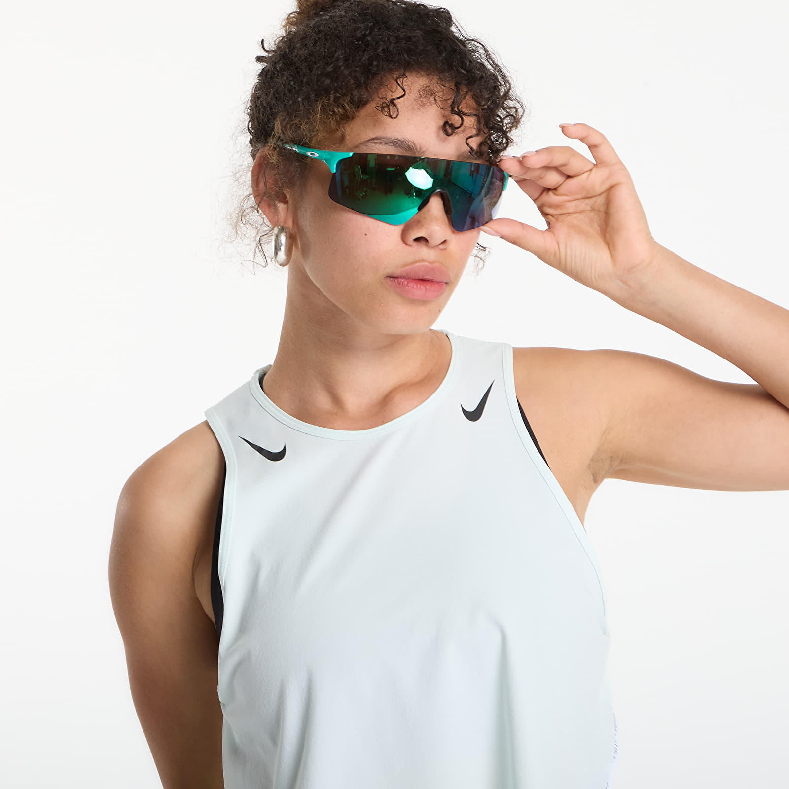 Sieviešu topi Nike AeroSwift Women's Dri-FIT ADV Cropped Running Tank Top Barely Green/ Black