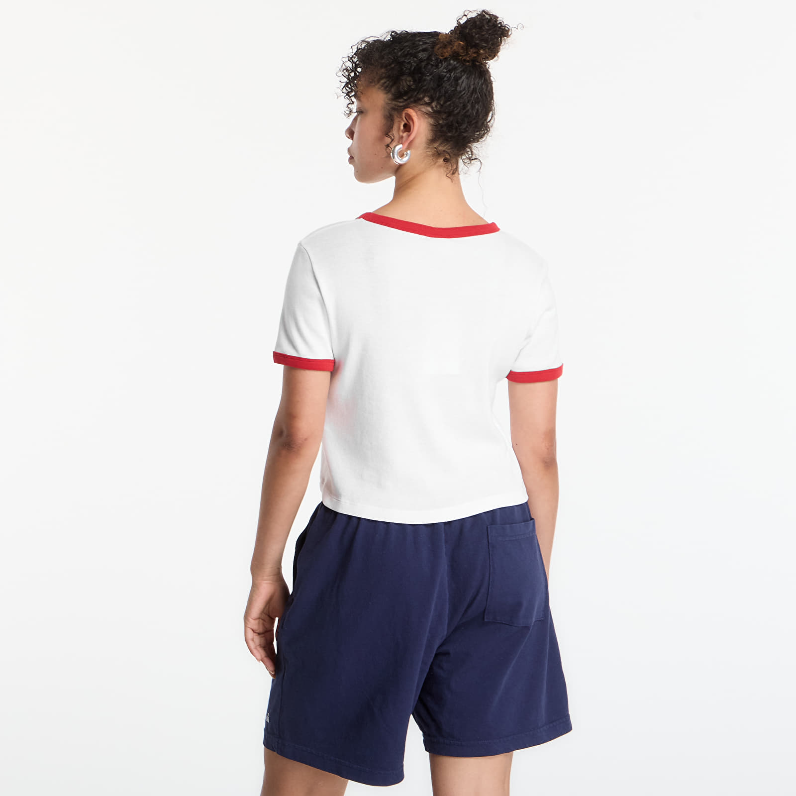 T-shirts Sporty & Rich California Emblem Soft Ringer Tee White/ Ruby