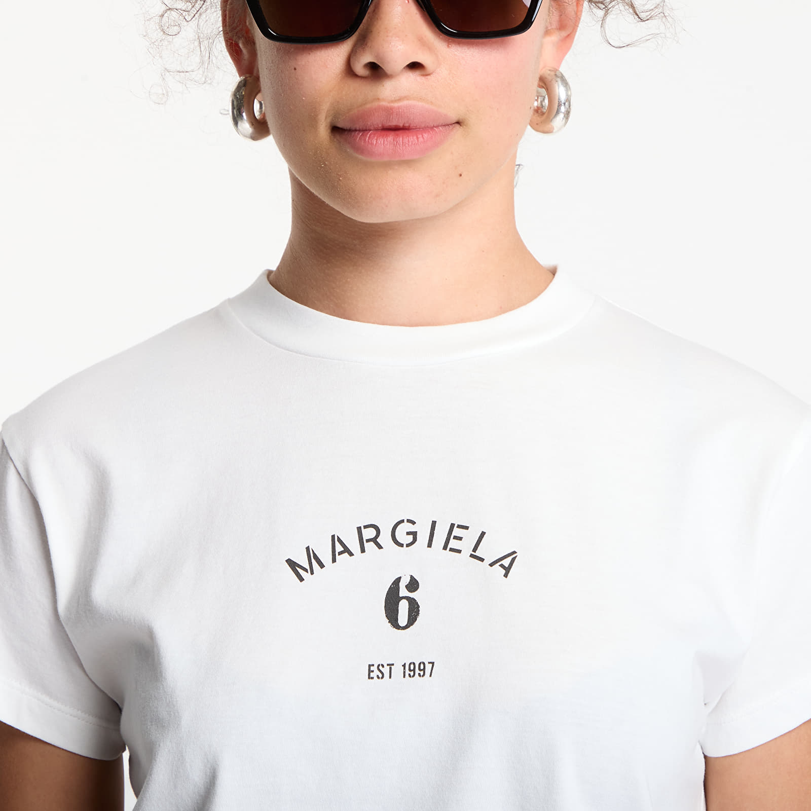 T-paidat MM6 Signature Jersey T-Shirt Off White