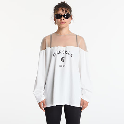 Maglietta MM6 Jersey Top With Mannequin Print Off White