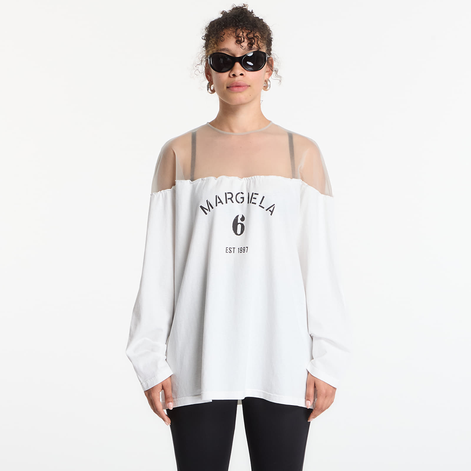 T-shirts MM6 Jersey Top With Mannequin Print Off White