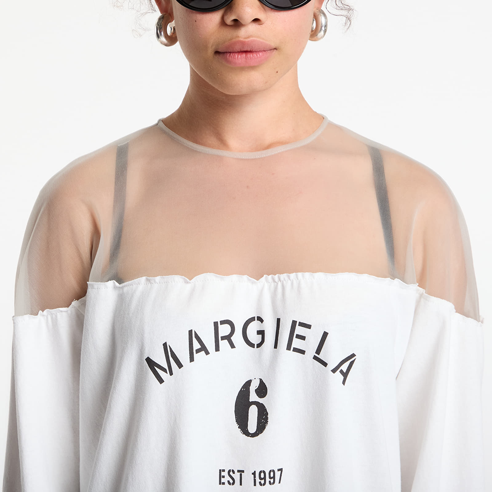 T-shirts MM6 Jersey Top With Mannequin Print Off White