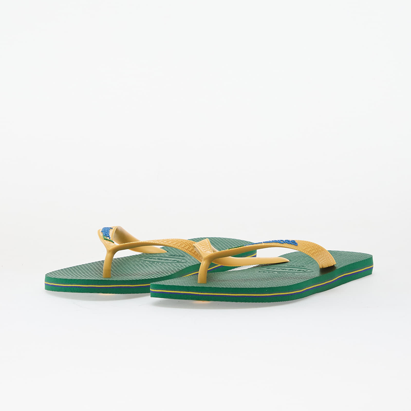 Herresko Havaianas Brasil Logo Green/ Yellow