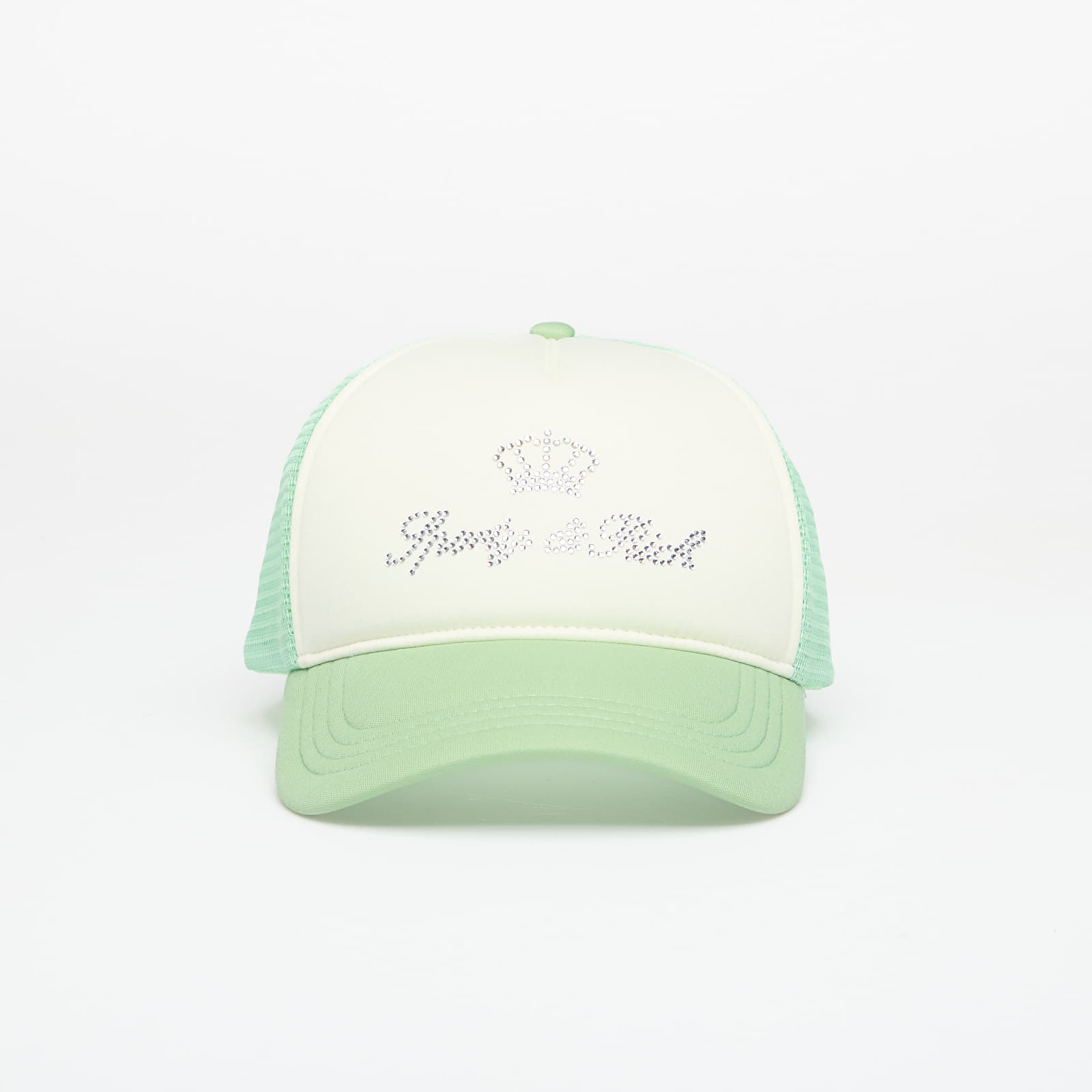 Caps Sporty & Rich Juicy Crown Trucker Hat White/ Sage
