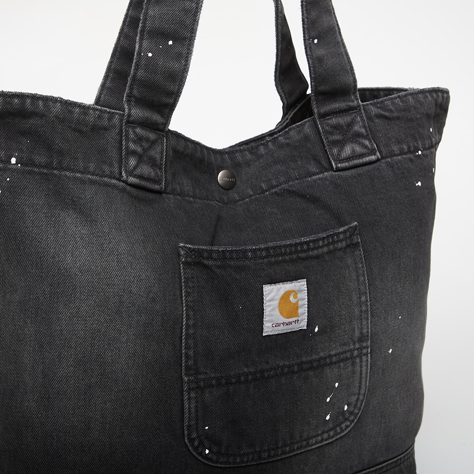 Miesten olkalaukut Carhartt WIP Denim Tote Black Destroy Wash, Splatter