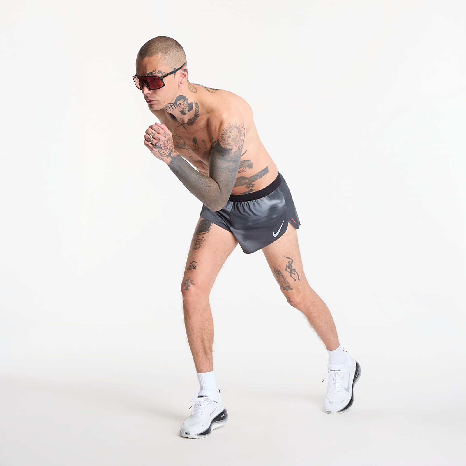 Shorts Nike AeroSwift Men's Dri-FIT ADV 2" Brief-Lined Running Shorts Black/ Dk Smoke Grey/ Bright Crimson