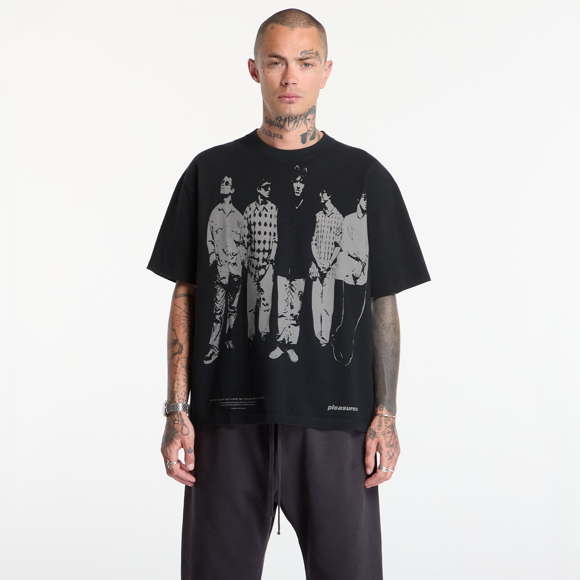 Maglietta PLEASURES Definitely Heavyweight Shirt Faded Black