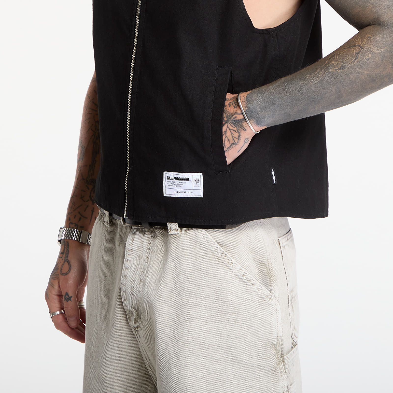 Vester NEIGHBORHOOD Zip Work Vest Black