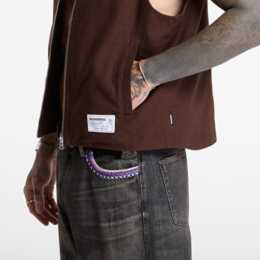 NEIGHBORHOOD Zip Work Vest Brown | Footshop
