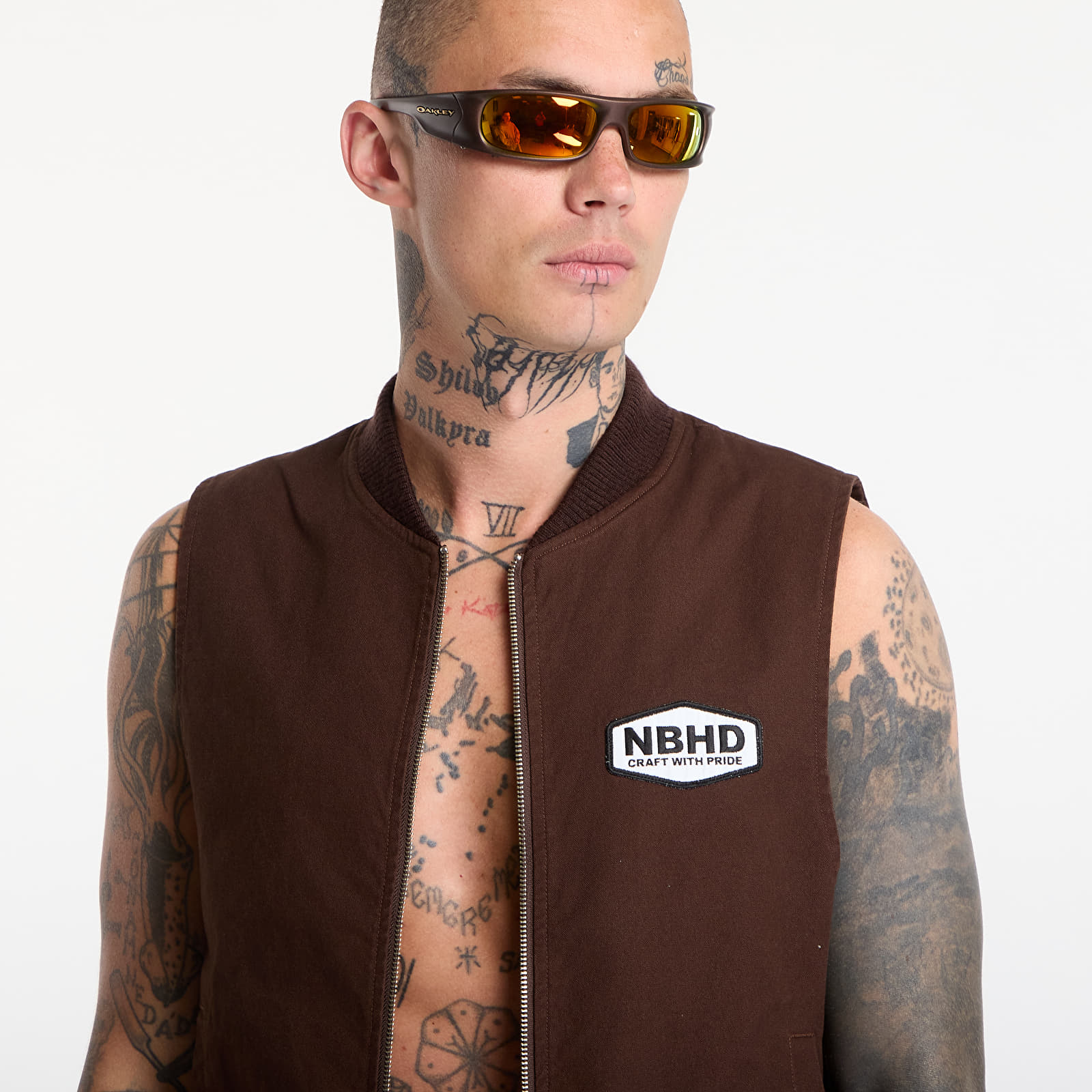 Vester NEIGHBORHOOD Zip Work Vest Brown