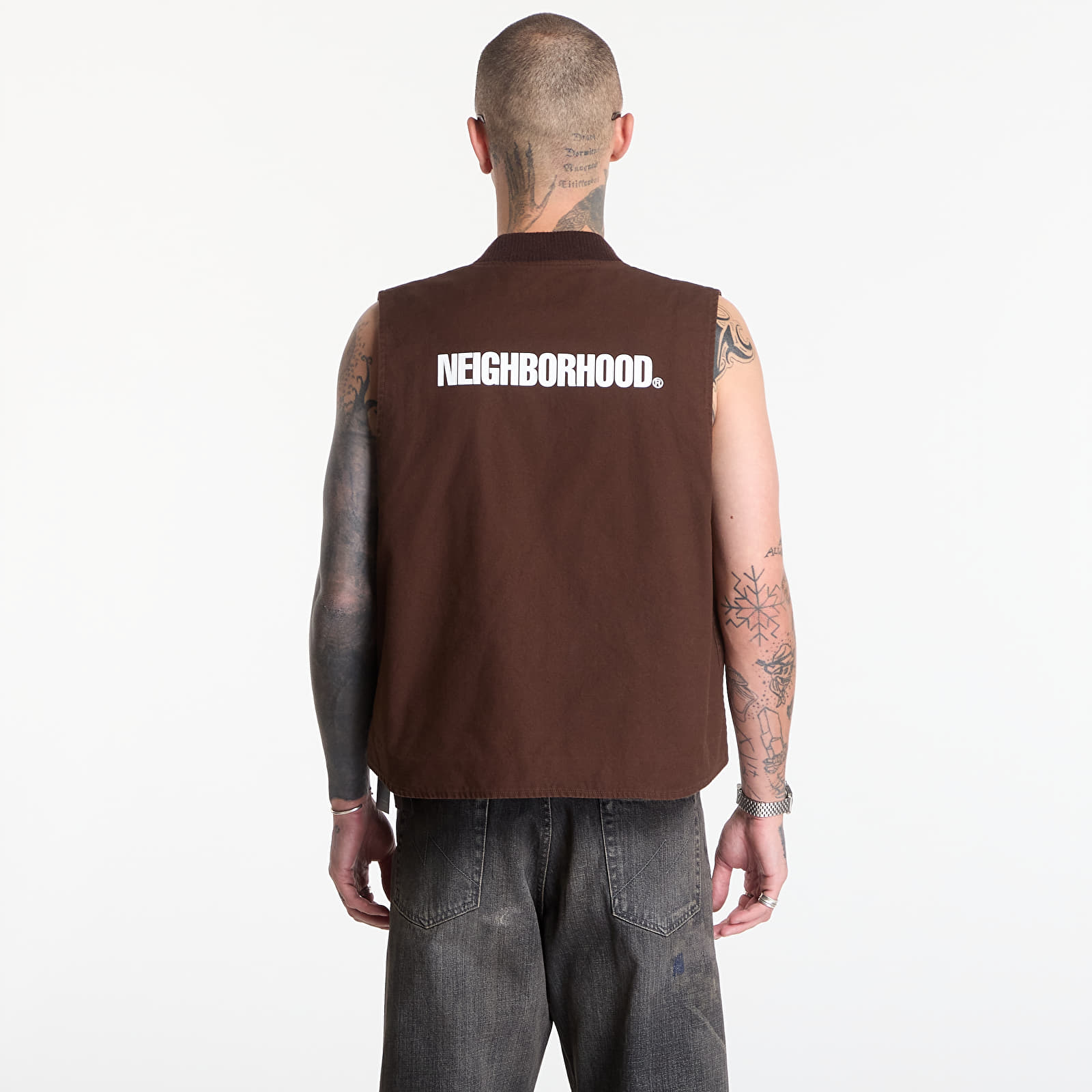 Vester NEIGHBORHOOD Zip Work Vest Brown