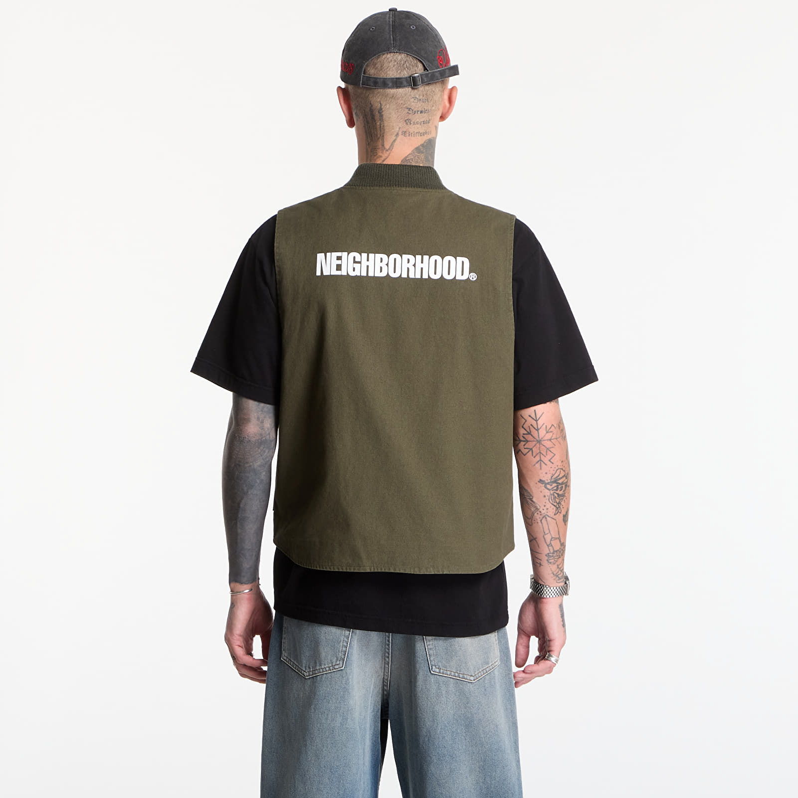 Vester NEIGHBORHOOD Zip Work Vest Olive Drab