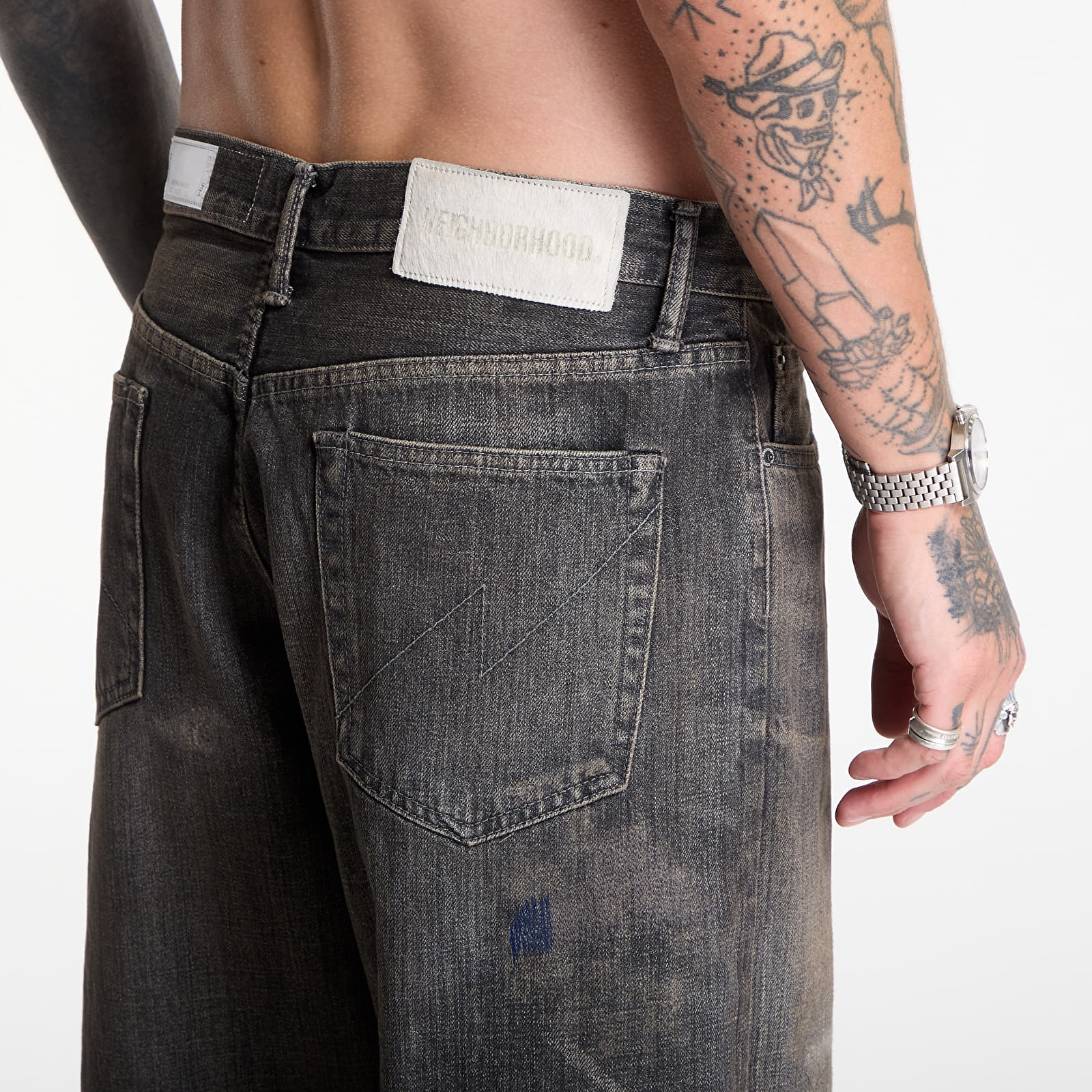 Džinsai NEIGHBORHOOD Savage Denim Dp Wide Pants Black