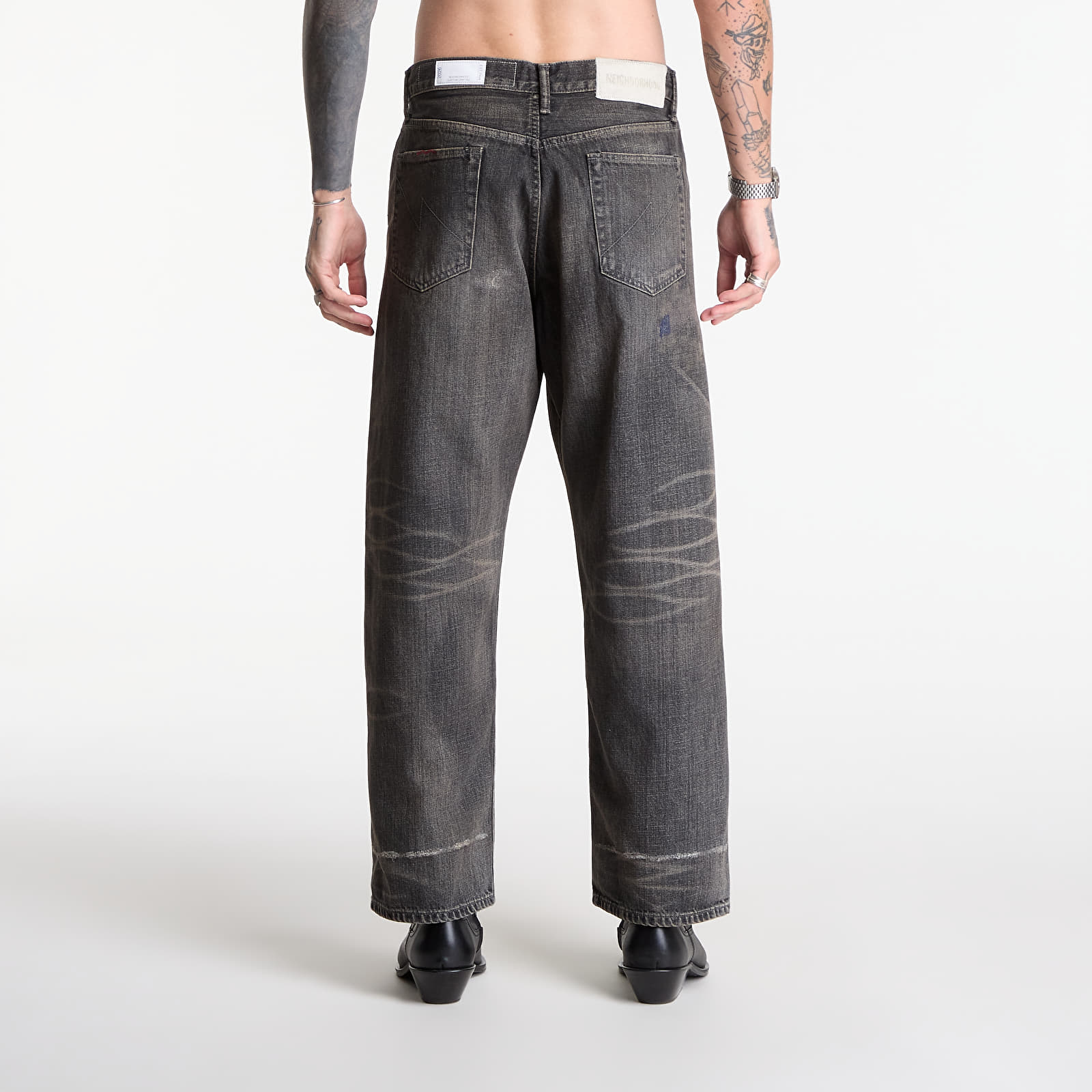 Džinsai NEIGHBORHOOD Savage Denim Dp Wide Pants Black