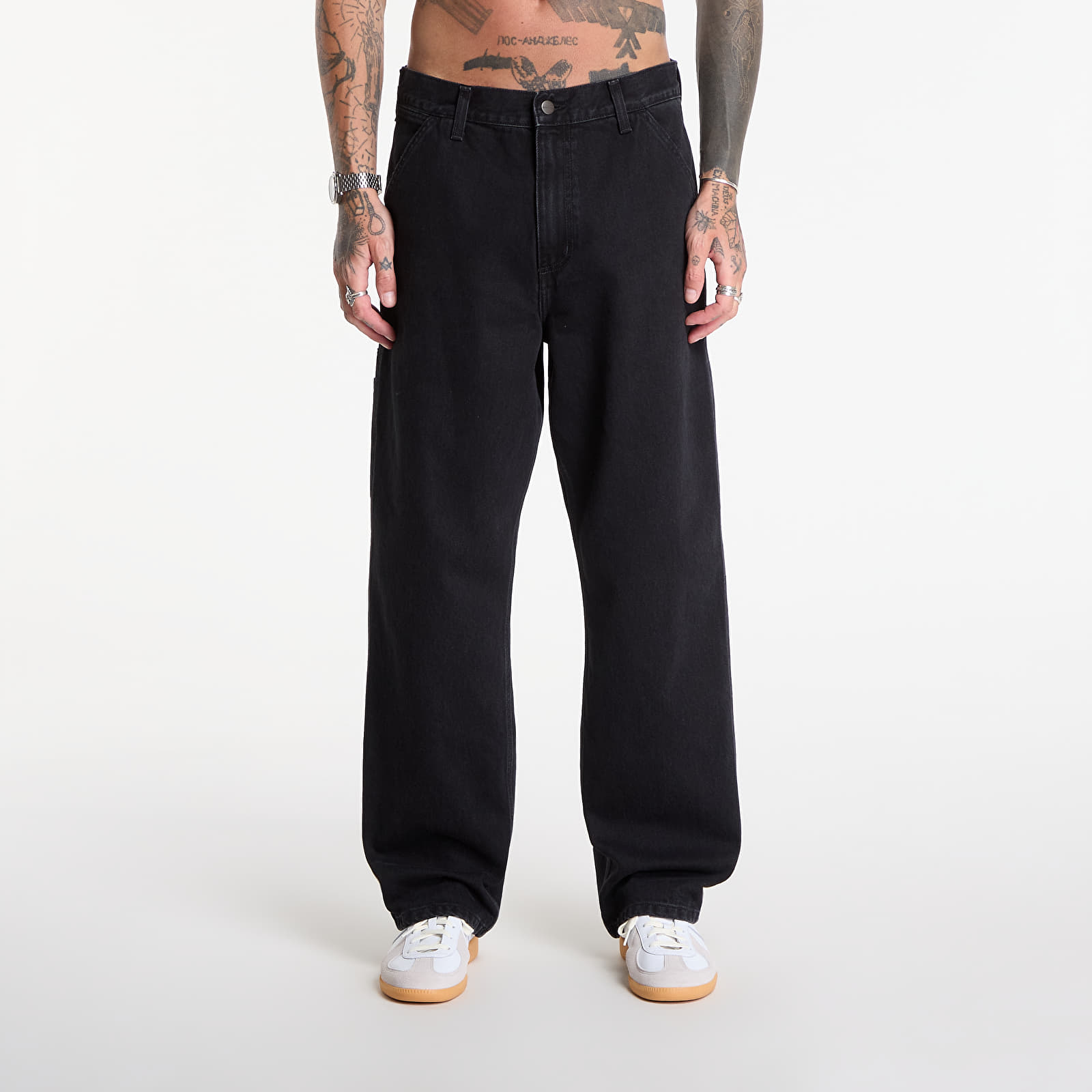 Jeans Carhartt WIP Single Knee Pant Black Stone Washed