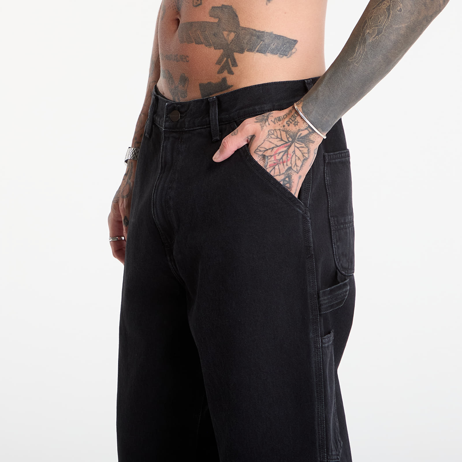 Jeans Carhartt WIP Single Knee Pant Black Stone Washed