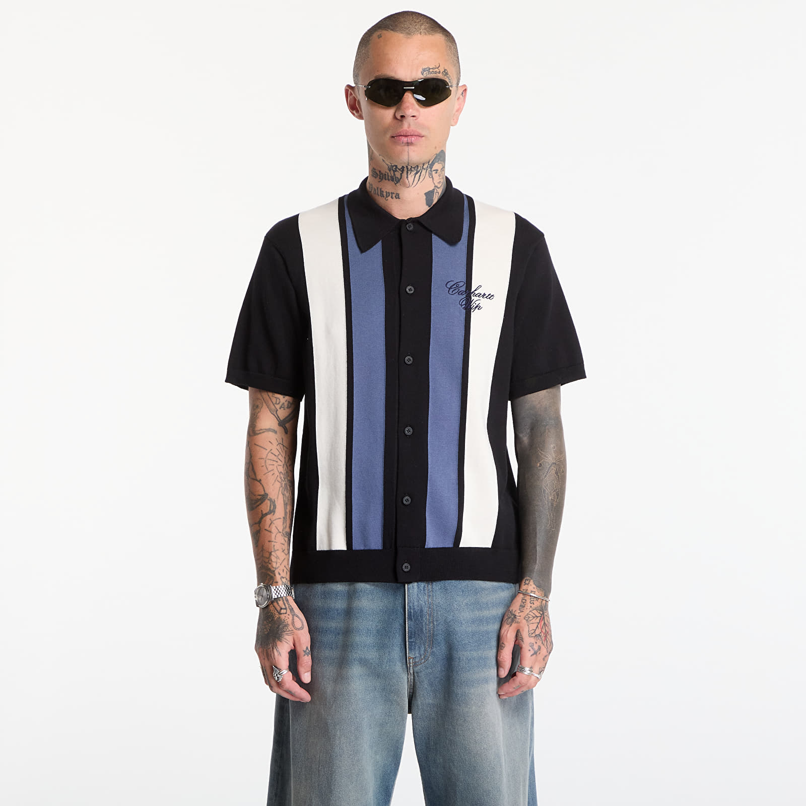 Тениски Carhartt WIP S/S Mello Knit Shirt UNISEX Mello Stripe/ Black