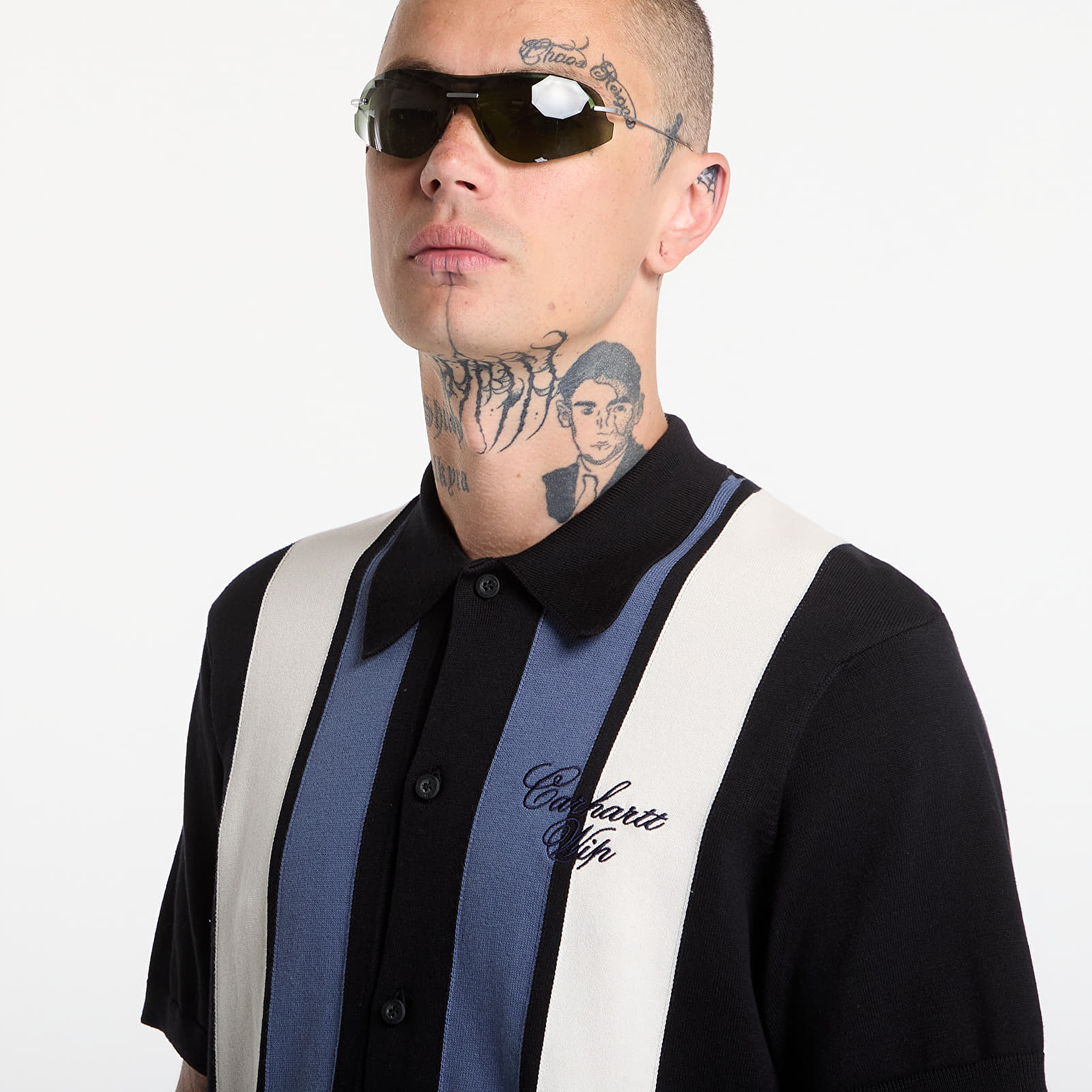 Тениски Carhartt WIP S/S Mello Knit Shirt UNISEX Mello Stripe/ Black