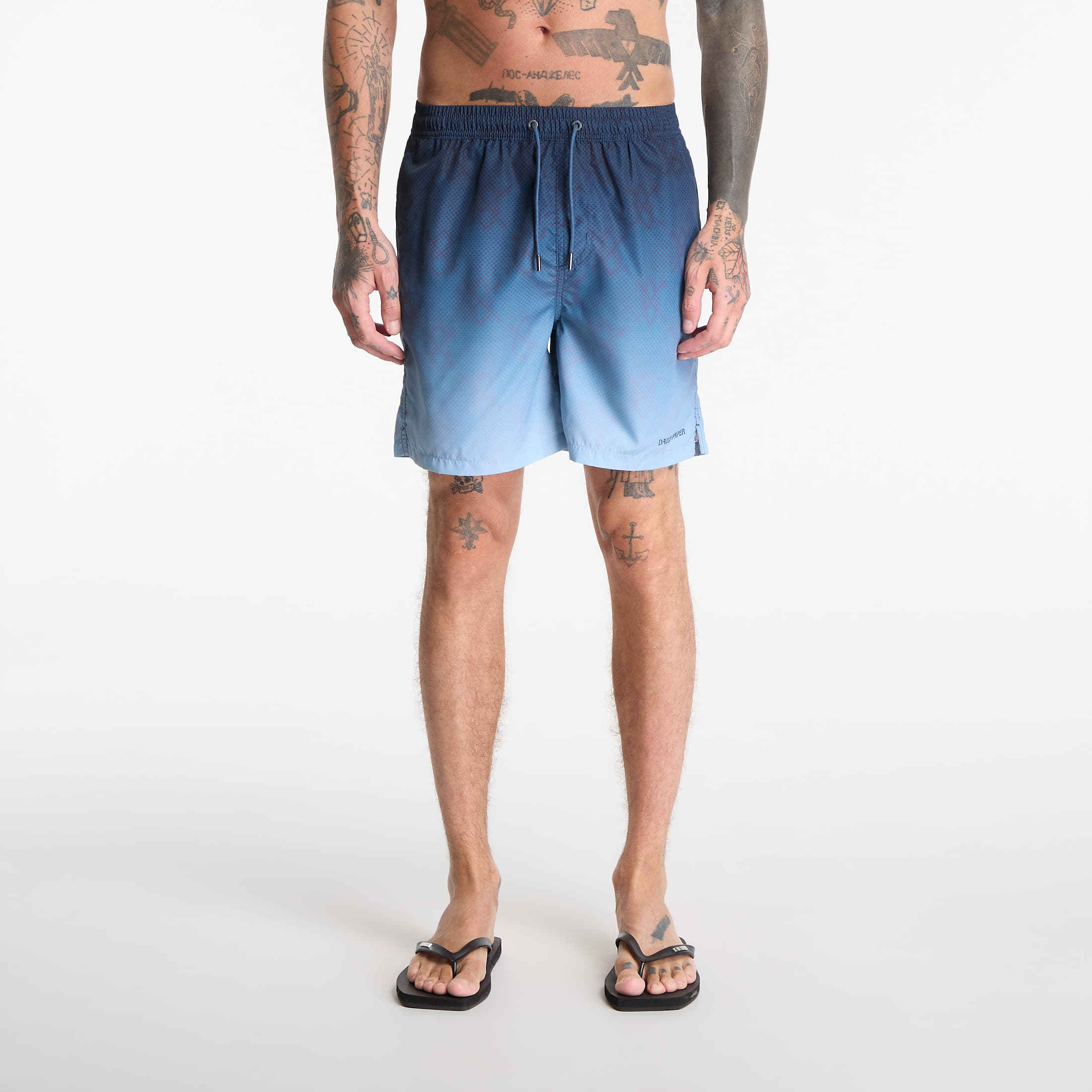 Costui da bagno Daily Paper Obre Dotted Shield Swishorts Blue Wing Teal