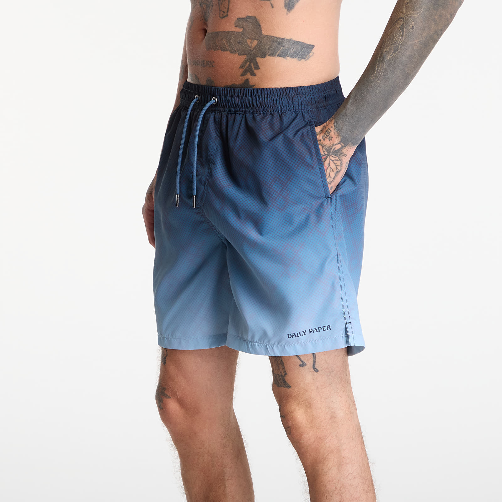 Bademode Daily Paper Ombre Dotted Shield Swimshorts Blue Wing Teal