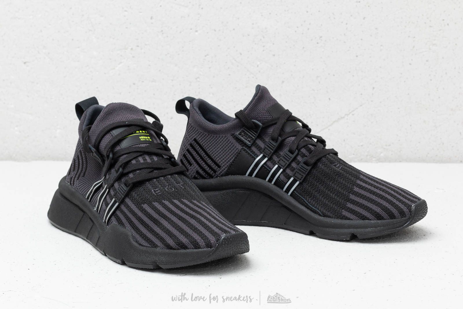 Adidas eqt support mid adv primeknit black carbon solar yellow shop