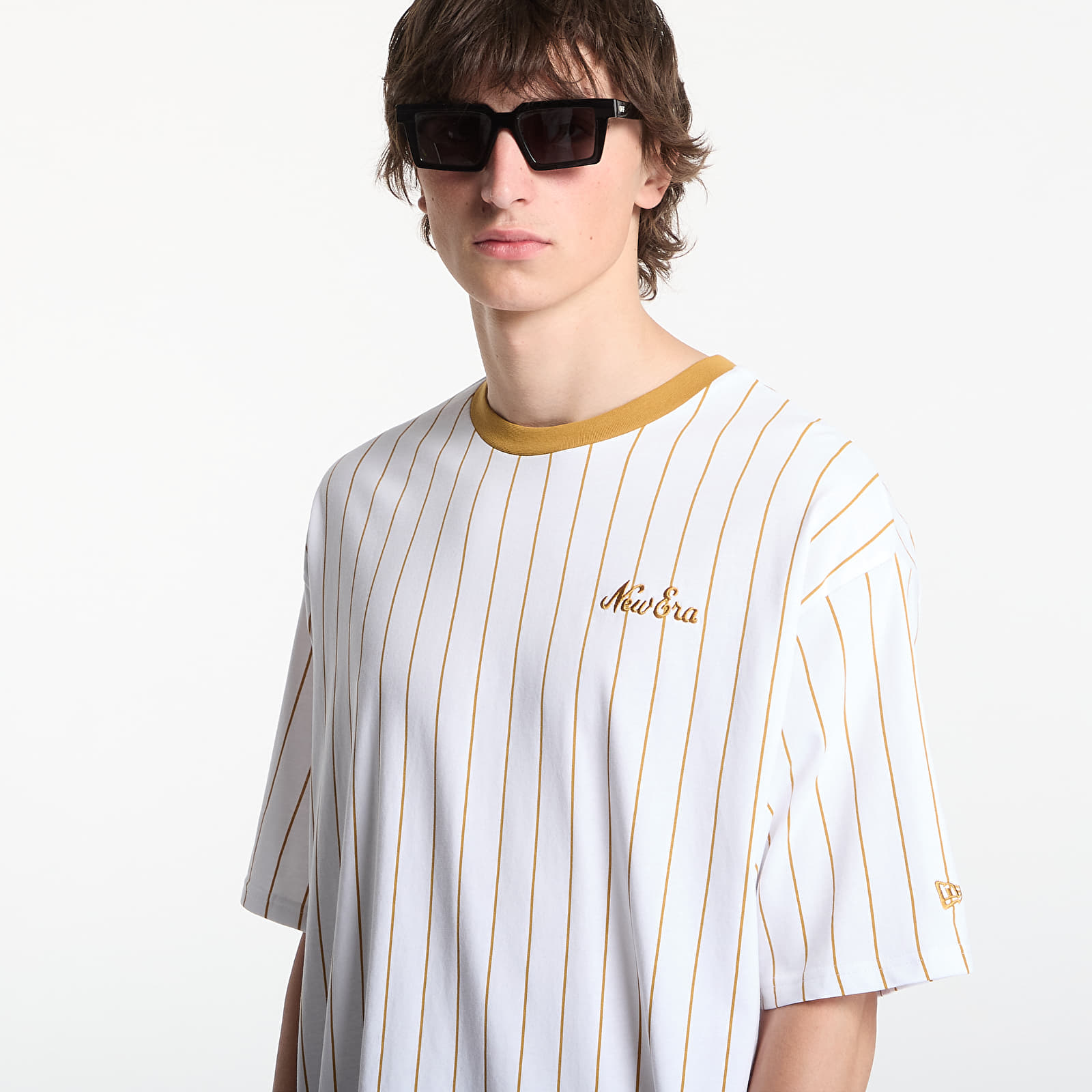 Tričká New Era Pinstripe OS Tee UNISEX Optic White/ DOC