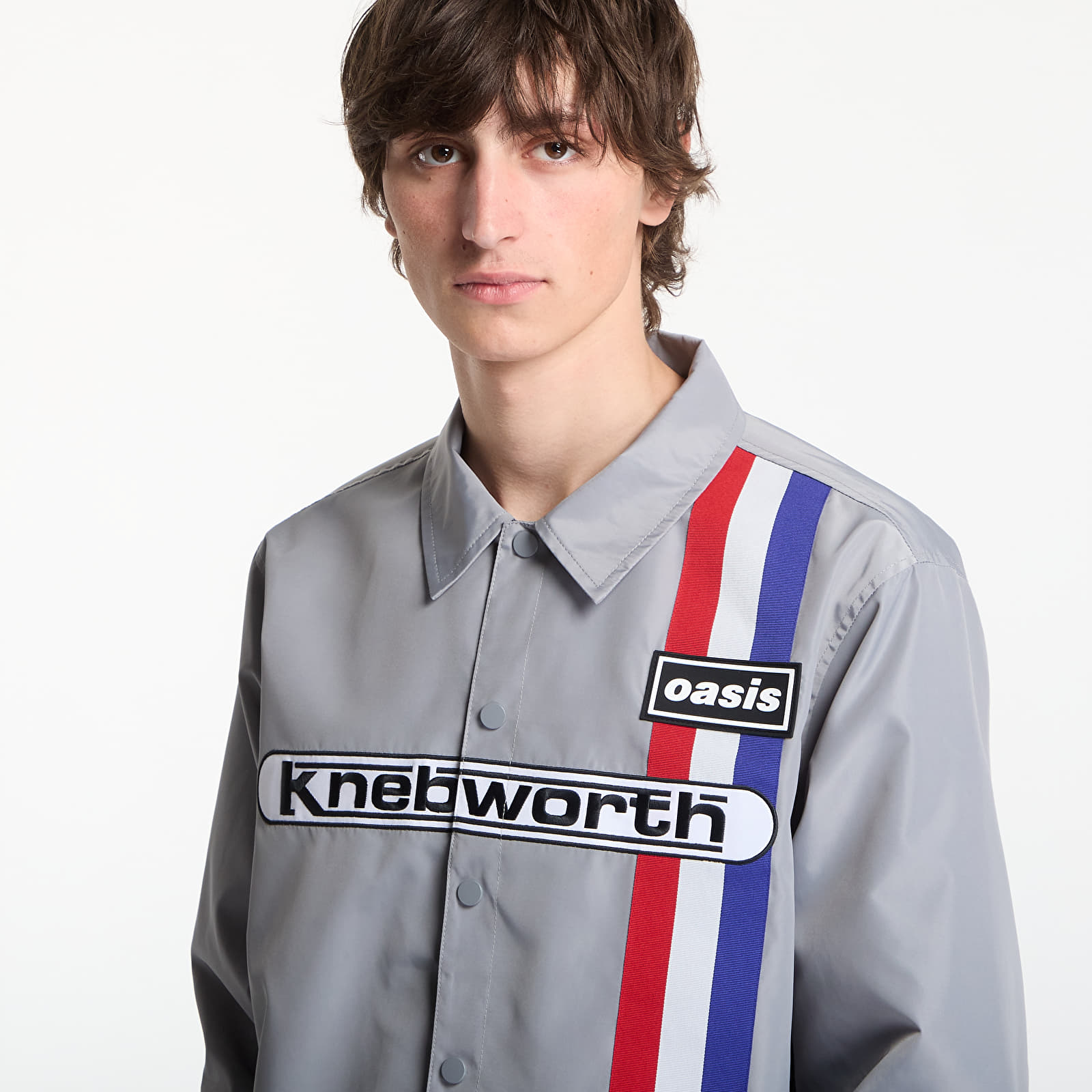 Kurtki PLEASURES Supersonic Coach Jacket Steel