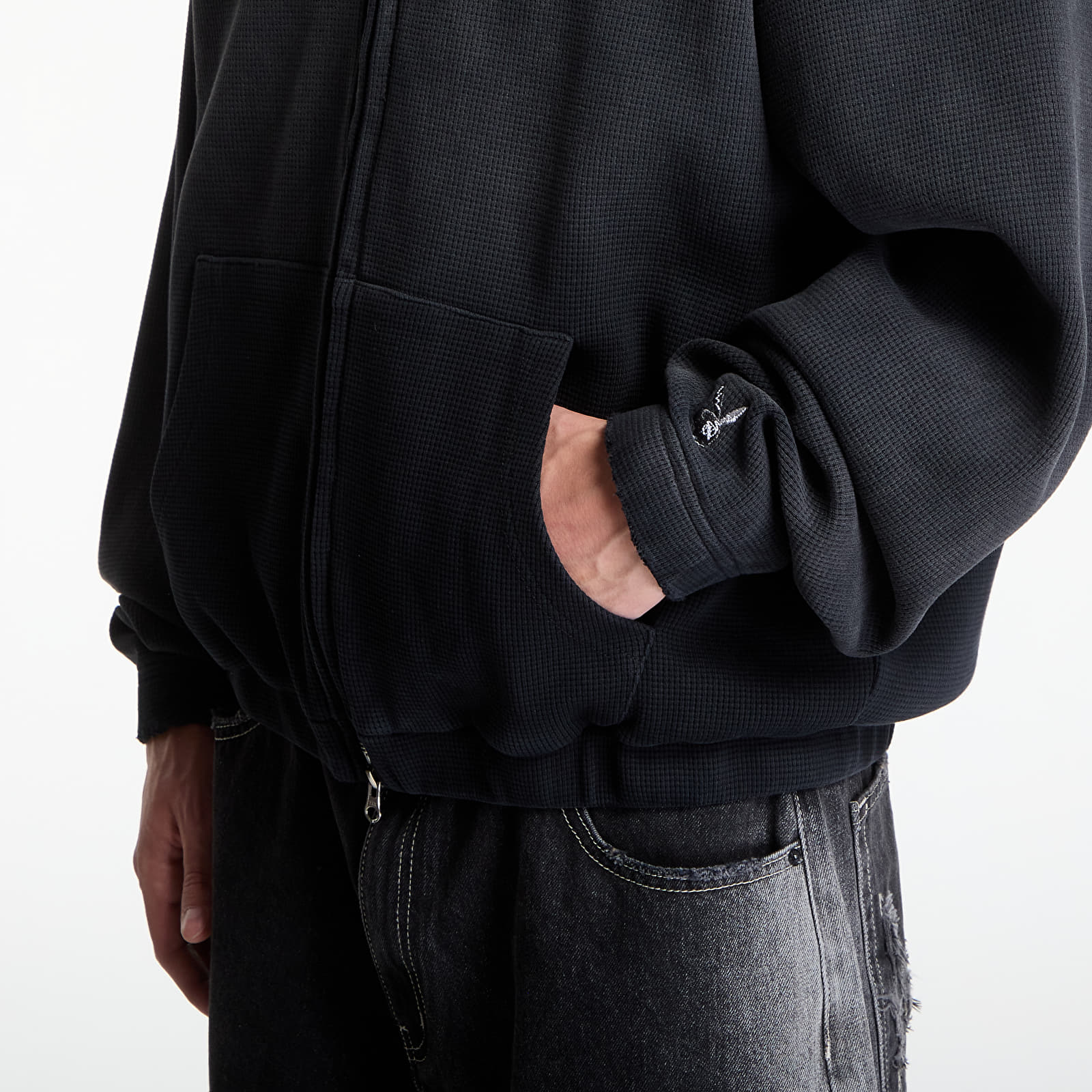 Felpe con cappuccio uomo Playboy x FTSHP Waffle Hoodie Dark Grey