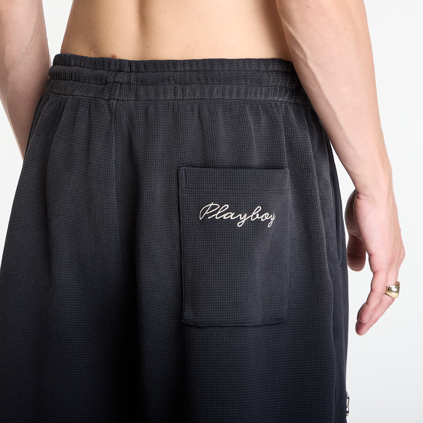Pantaloncini uomo Playboy x FTSHP Waffle Sweatshorts Dark Grey
