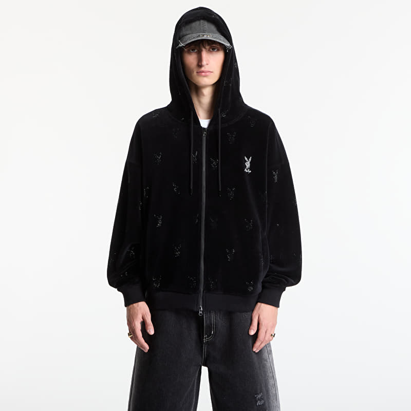 Sweatshirt Playboy x FTSHP Velvet Hoodie Black